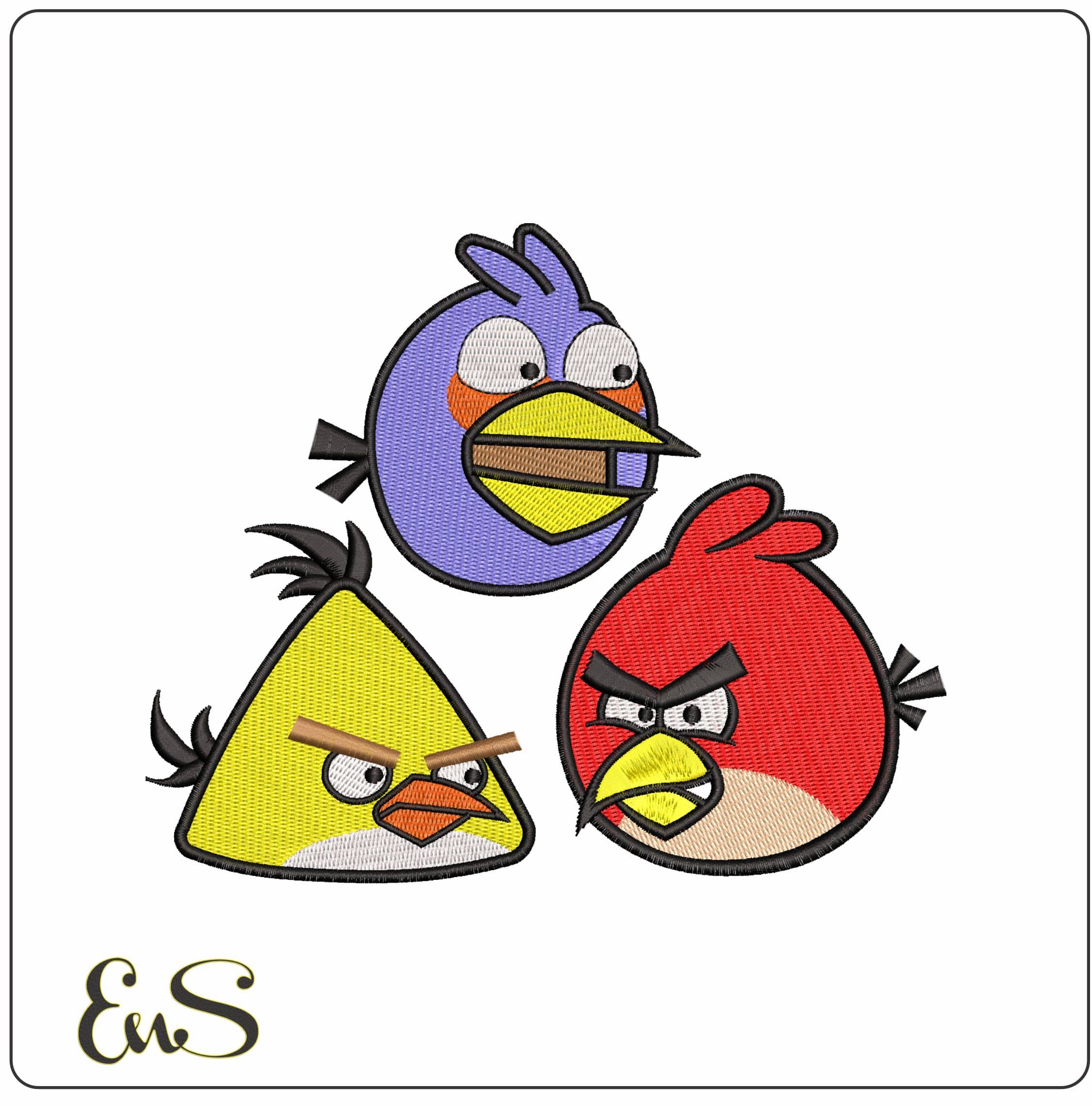 Chuck Red The Blues Angry Birds - Elegant embroidery design file - instant download