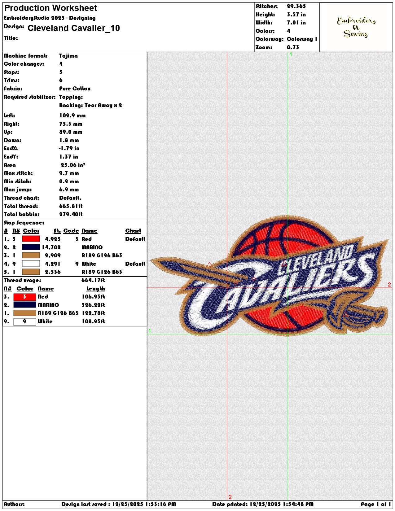 Cleveland Cavalier - Elegant embroidery design file - instant download — view 3