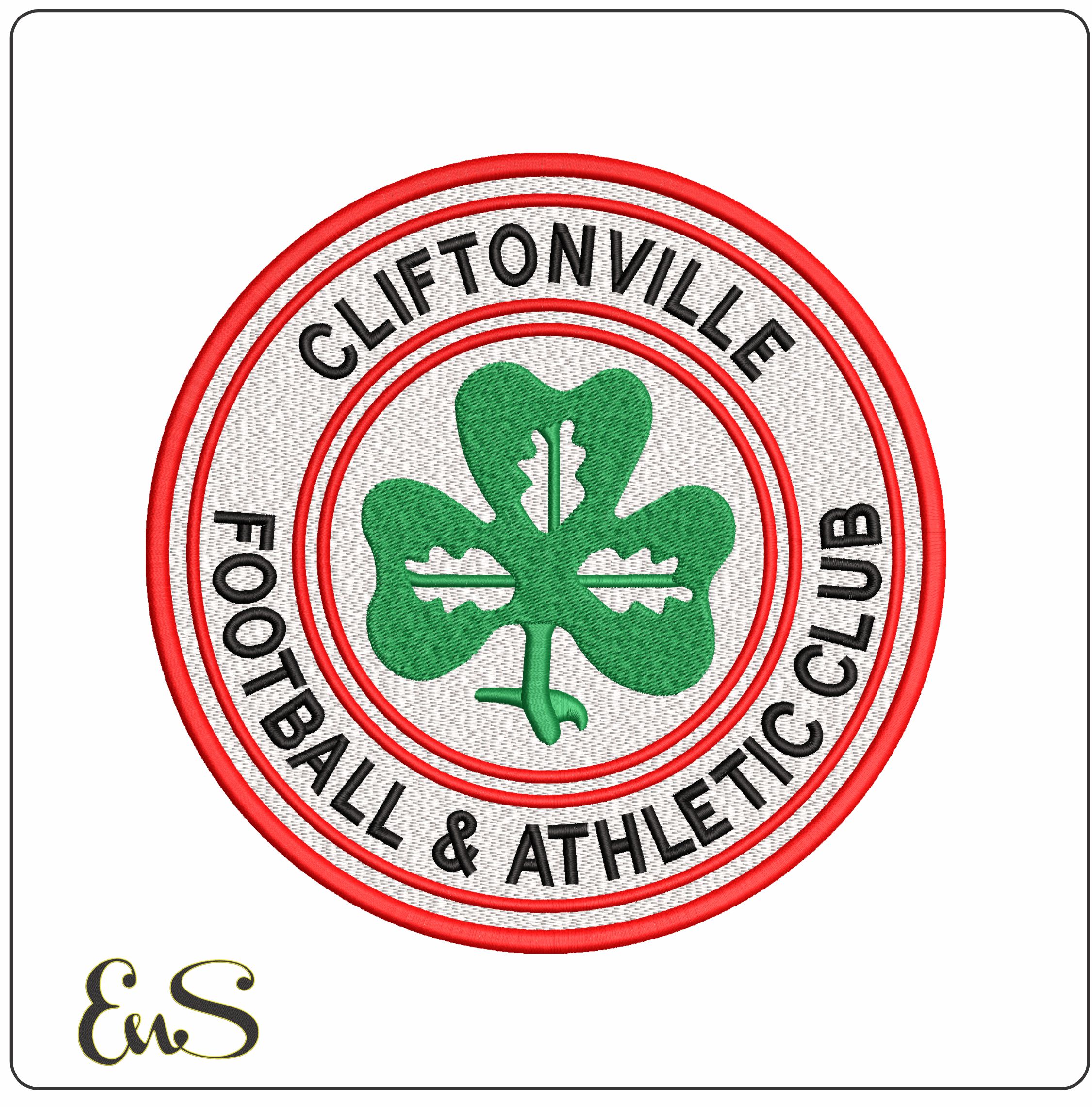 Cliftonville Football and Athletic Club - Elegant embroidery design file - instant download