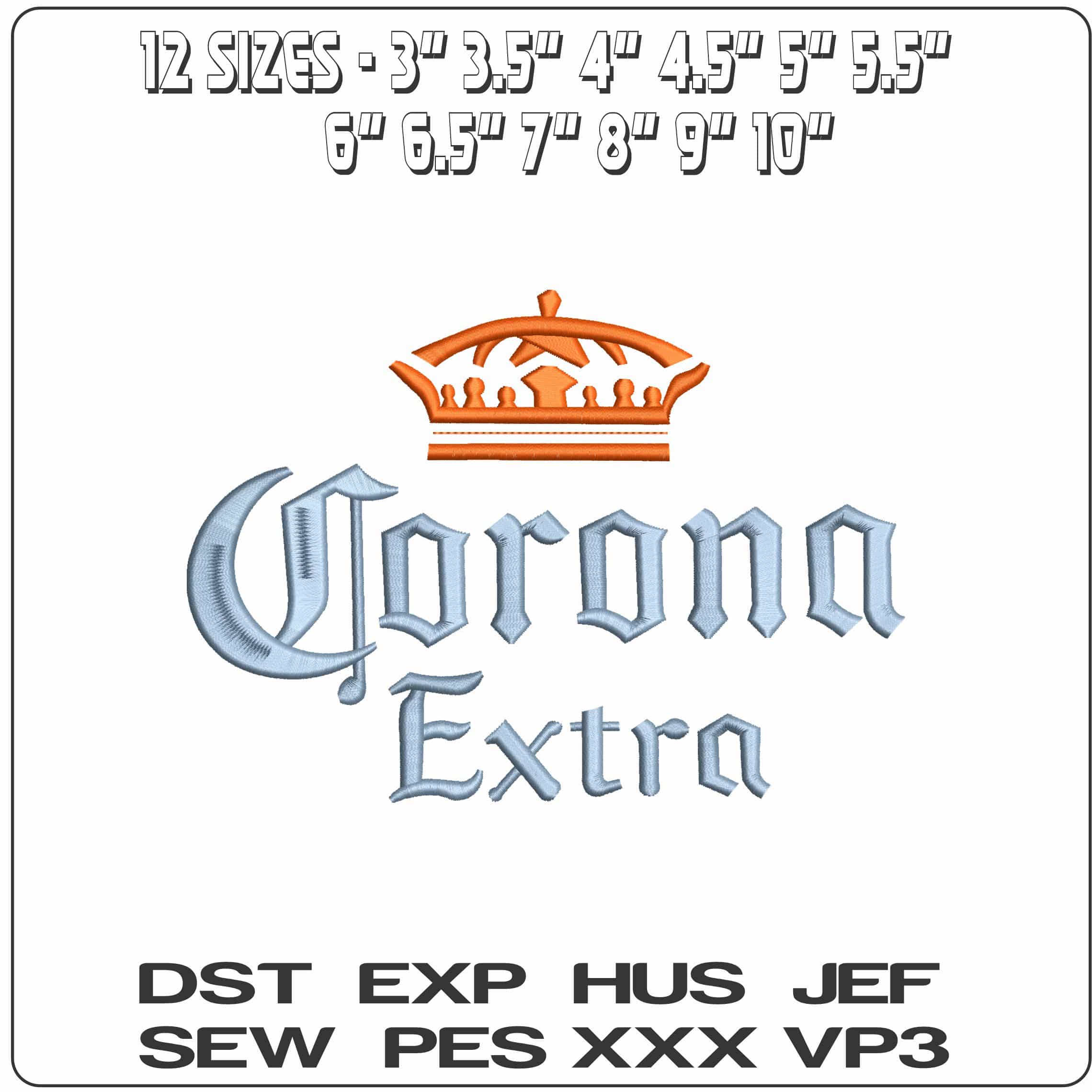 Corona Extra Beer - Elegant embroidery design file - instant download — view 2
