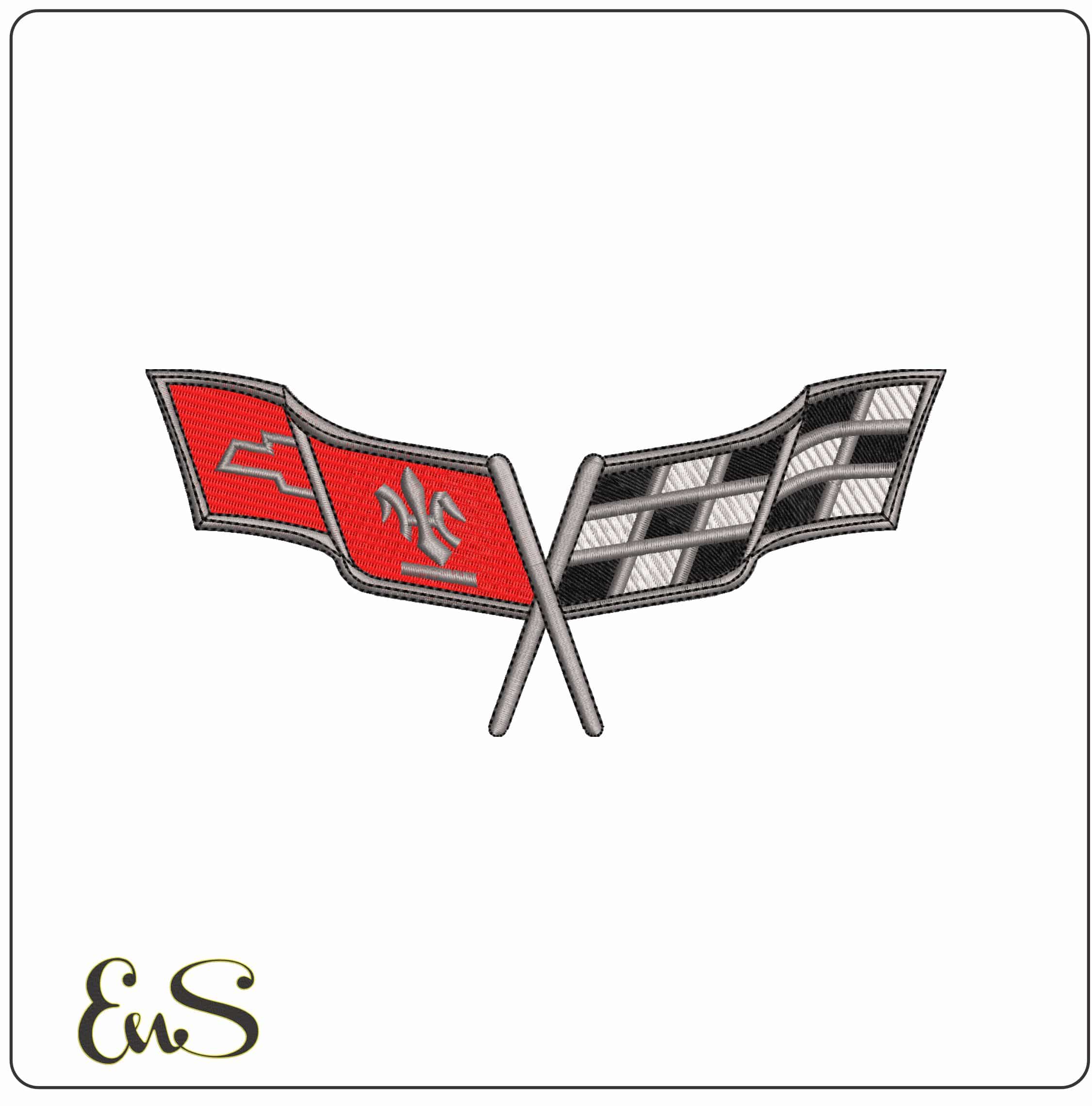 Corvette Basic Logo - Elegant embroidery design file - instant download