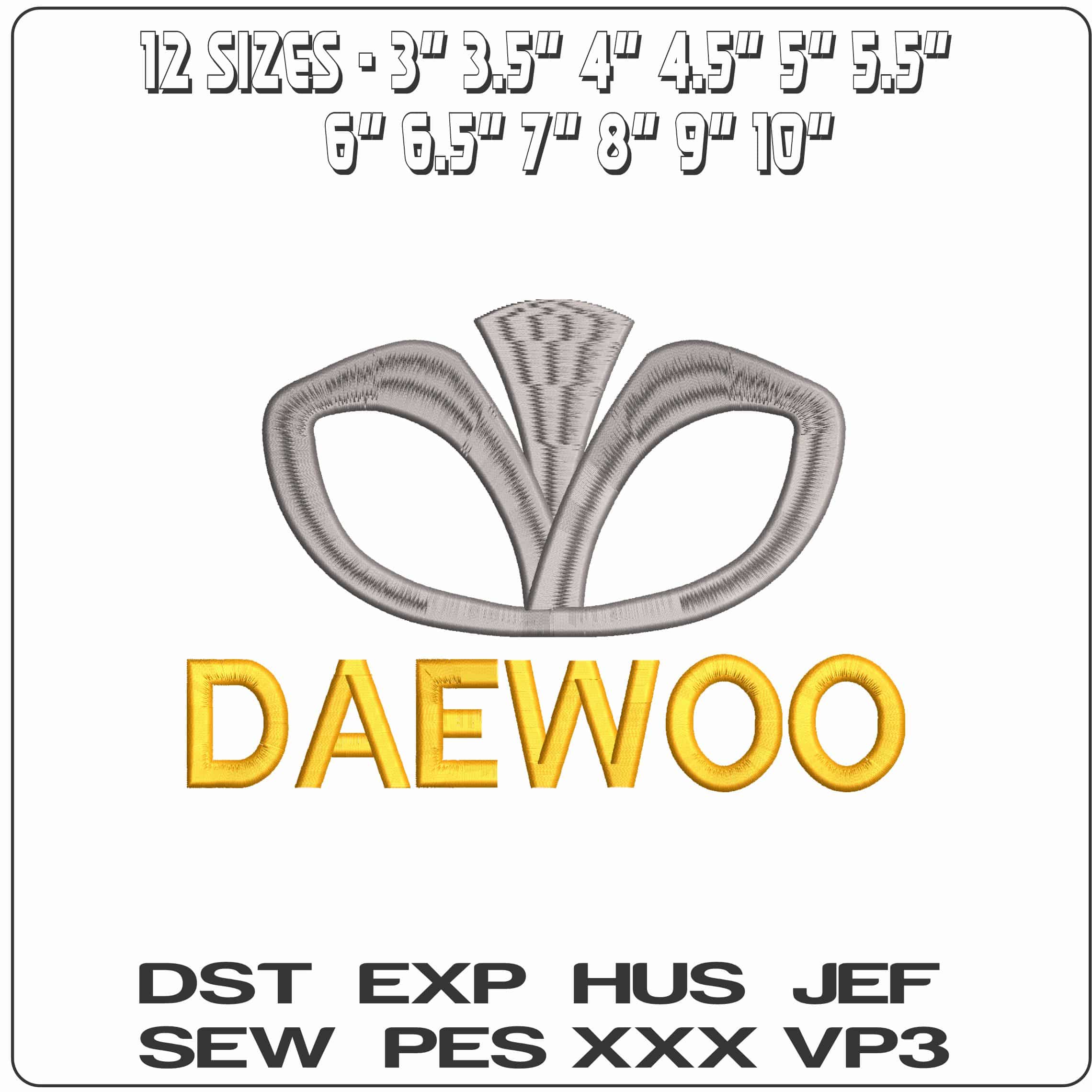 DAEWOO - Elegant embroidery design file - instant download — view 2