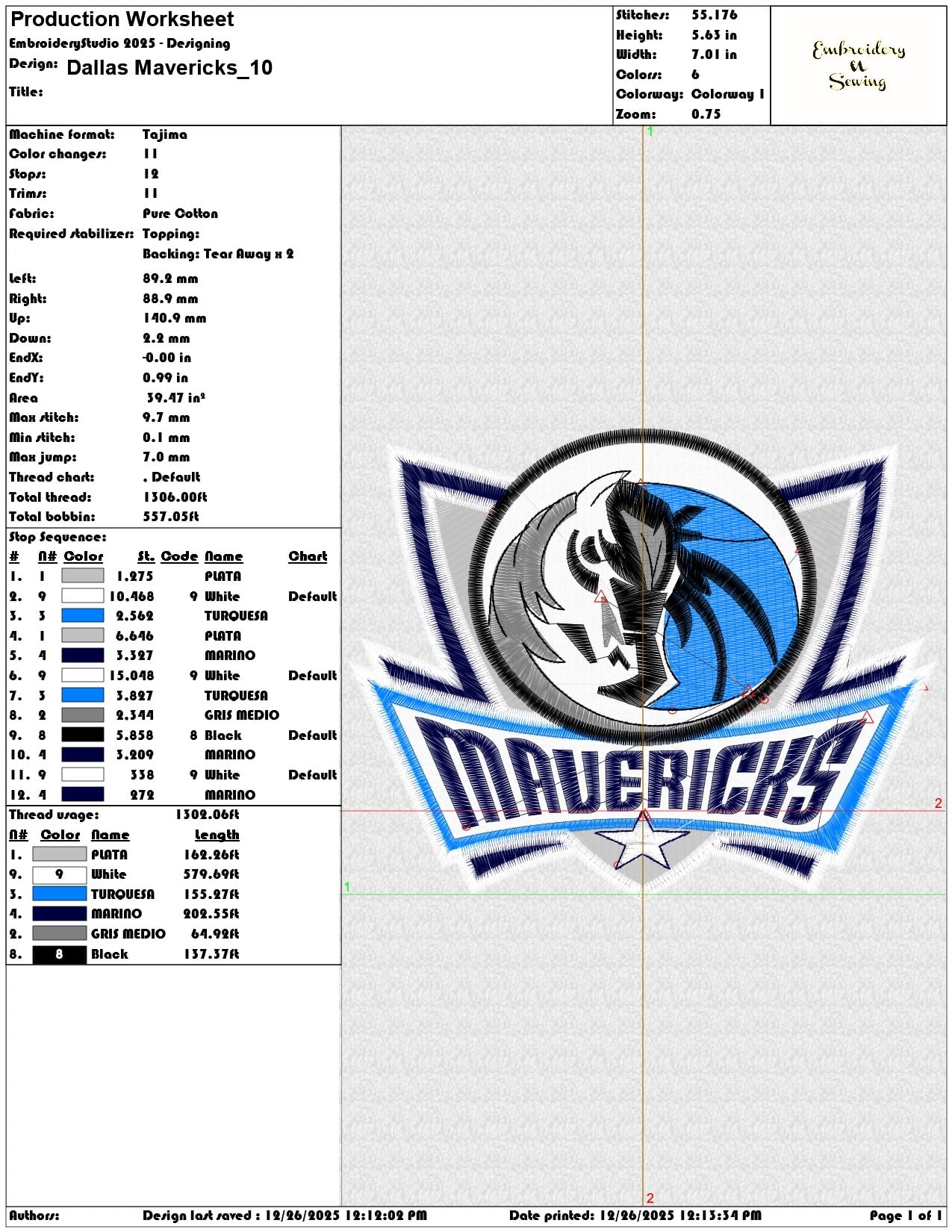 Dallas Mavericks - Elegant embroidery design file - instant download — view 3