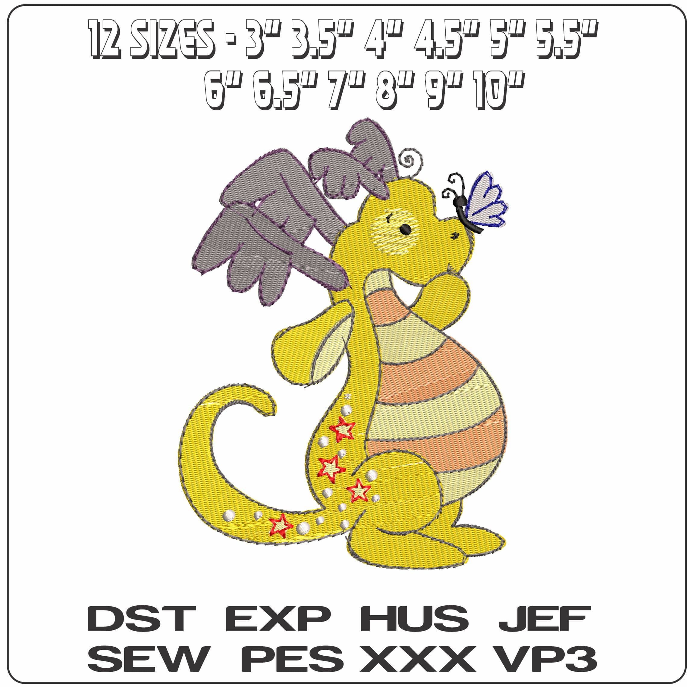 DaringDragons1 - Elegant embroidery design file - instant download — view 2
