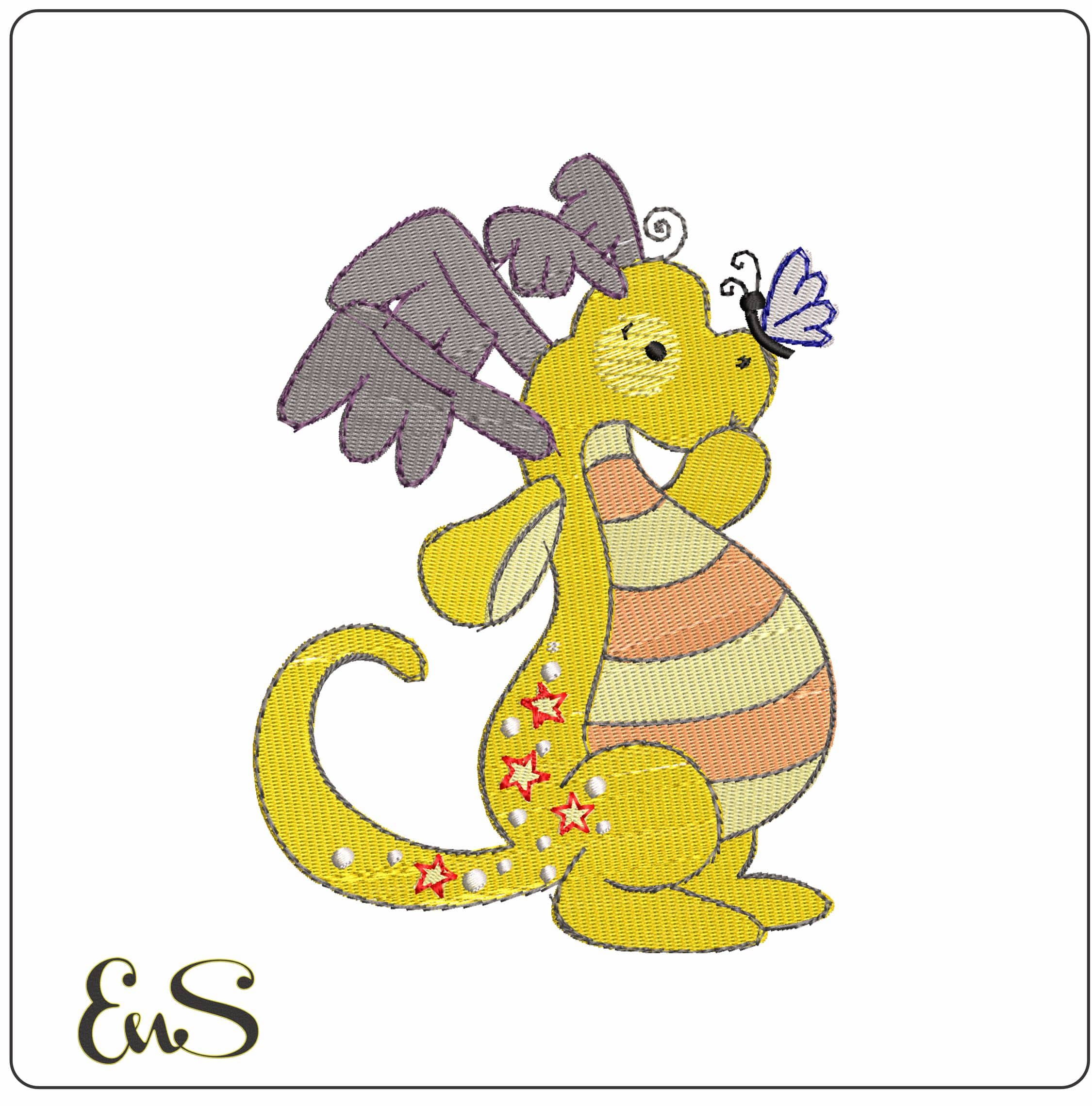 DaringDragons1 - Elegant embroidery design file - instant download