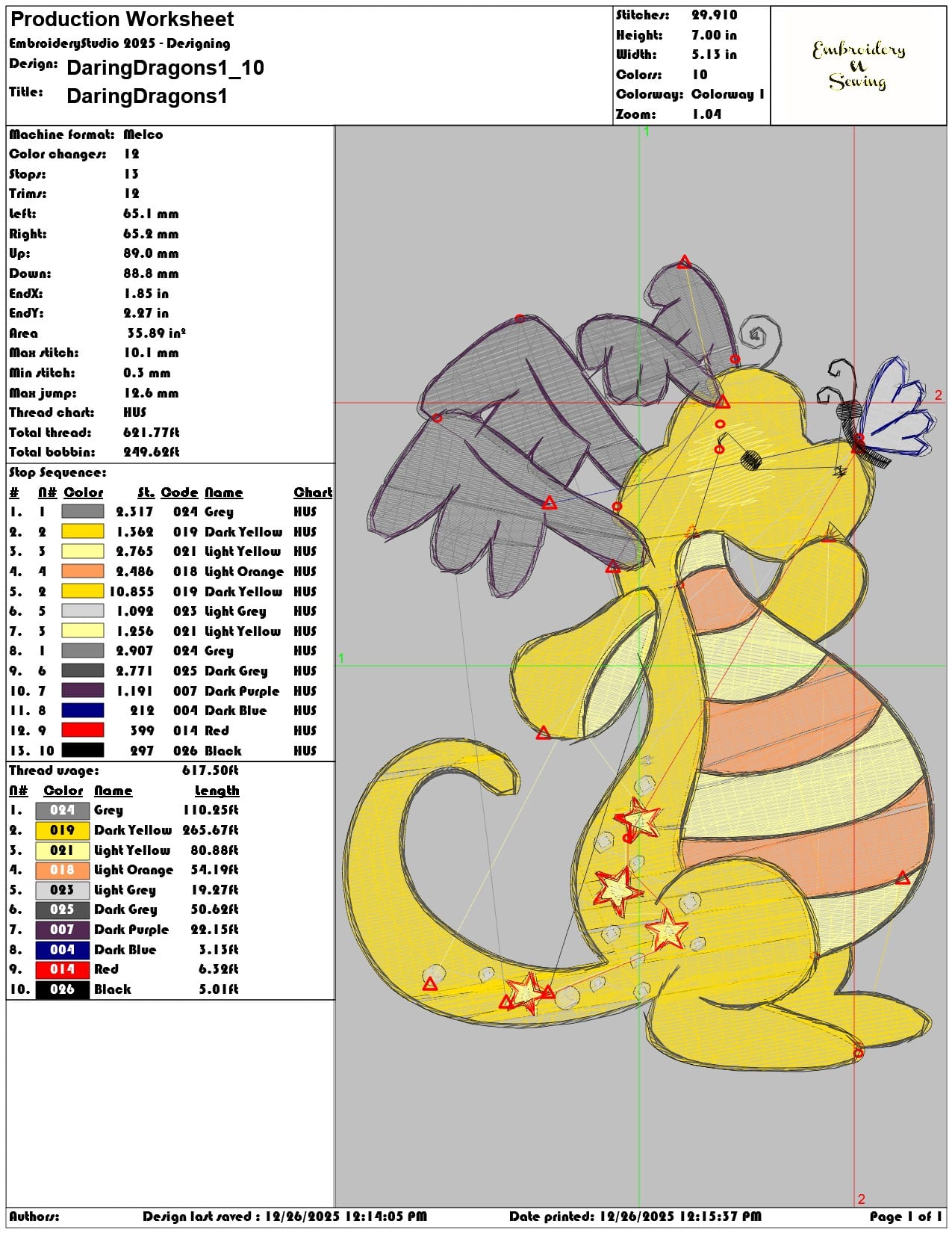 DaringDragons1 - Elegant embroidery design file - instant download — view 3