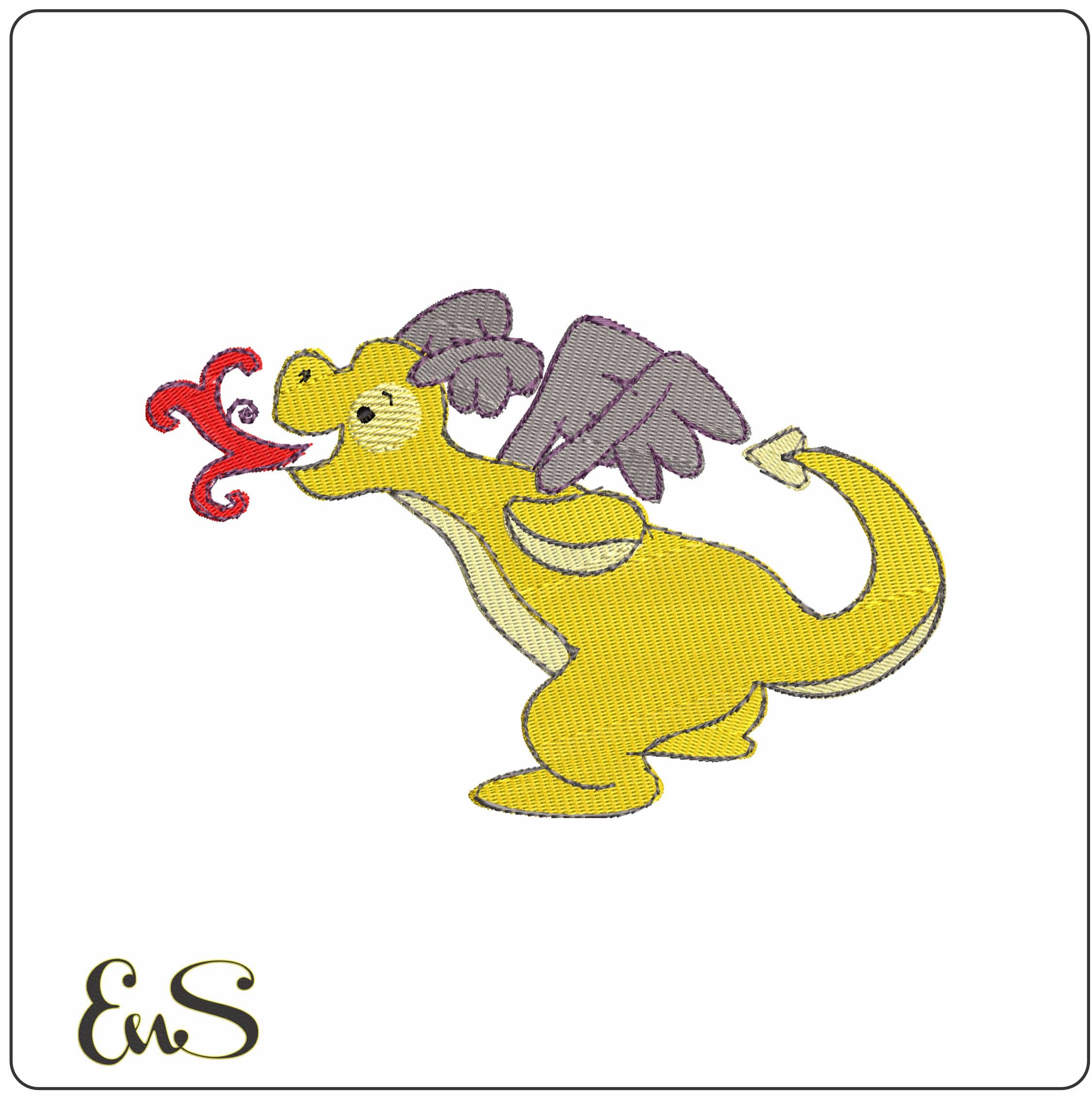 DaringDragons2 - Elegant embroidery design file - instant download