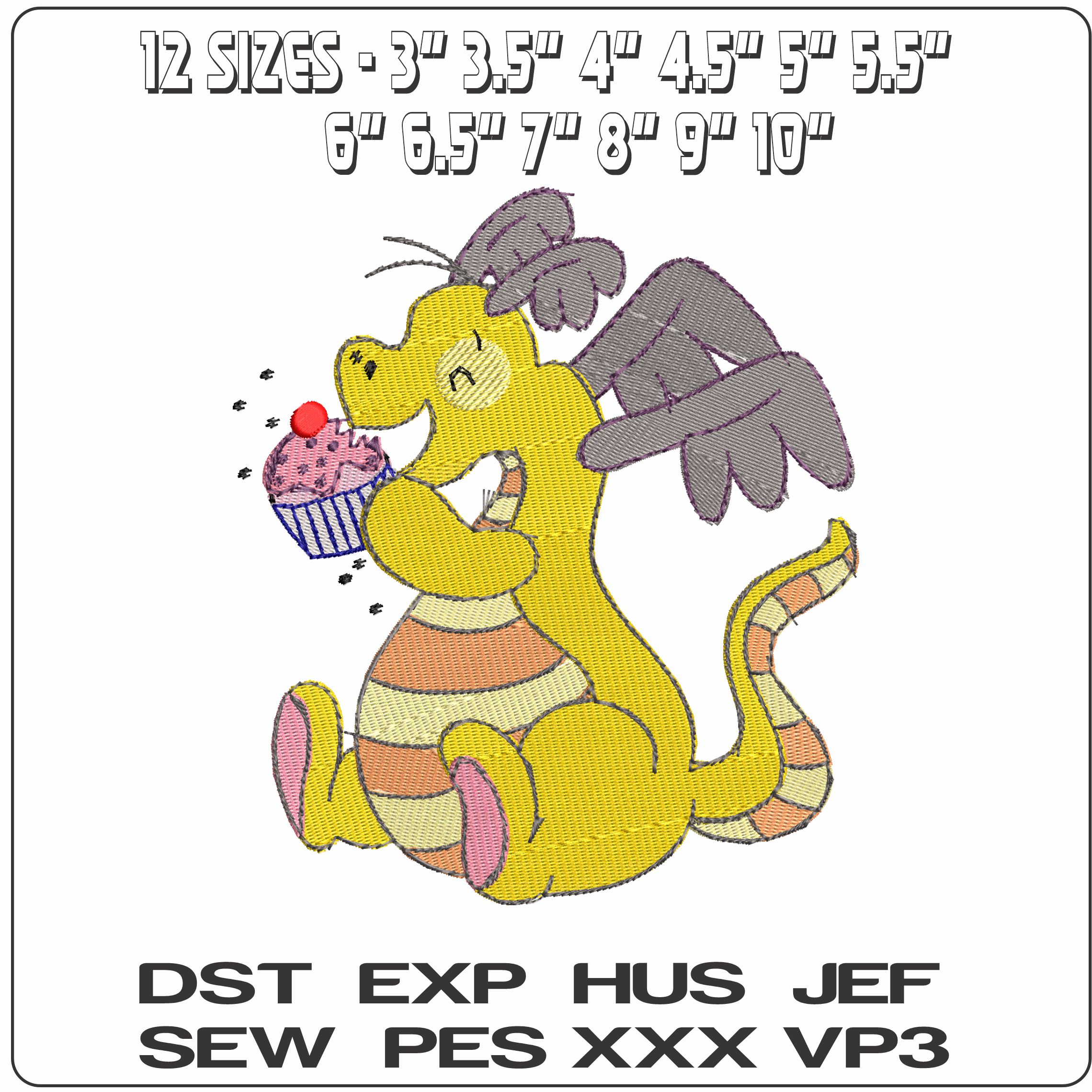 DaringDragons3 - Elegant embroidery design file - instant download — view 2