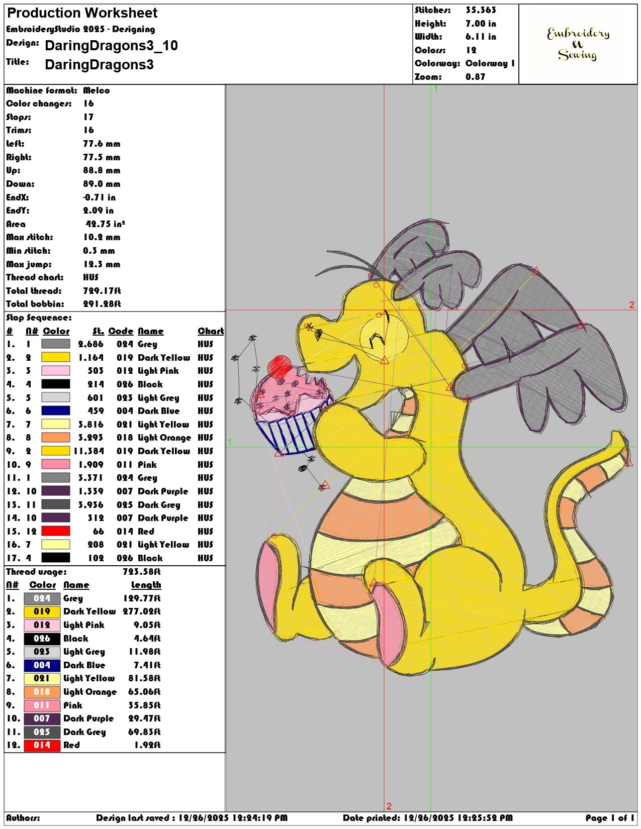 DaringDragons3 - Elegant embroidery design file - instant download — view 3