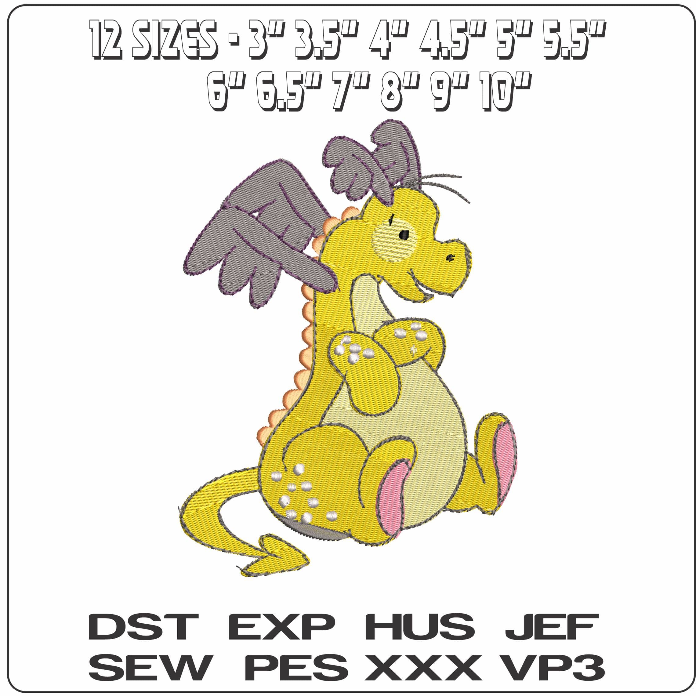 DaringDragons5 - Elegant embroidery design file - instant download — view 2