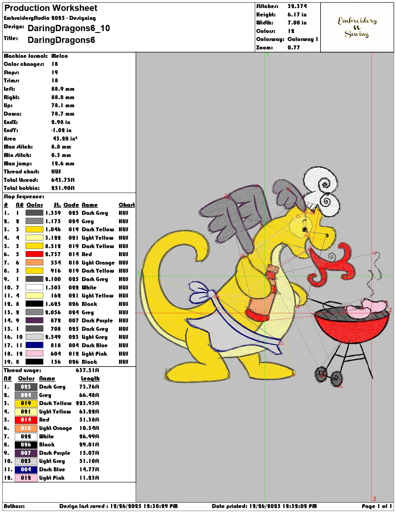 DaringDragons6 - Elegant embroidery design file - instant download — view 3
