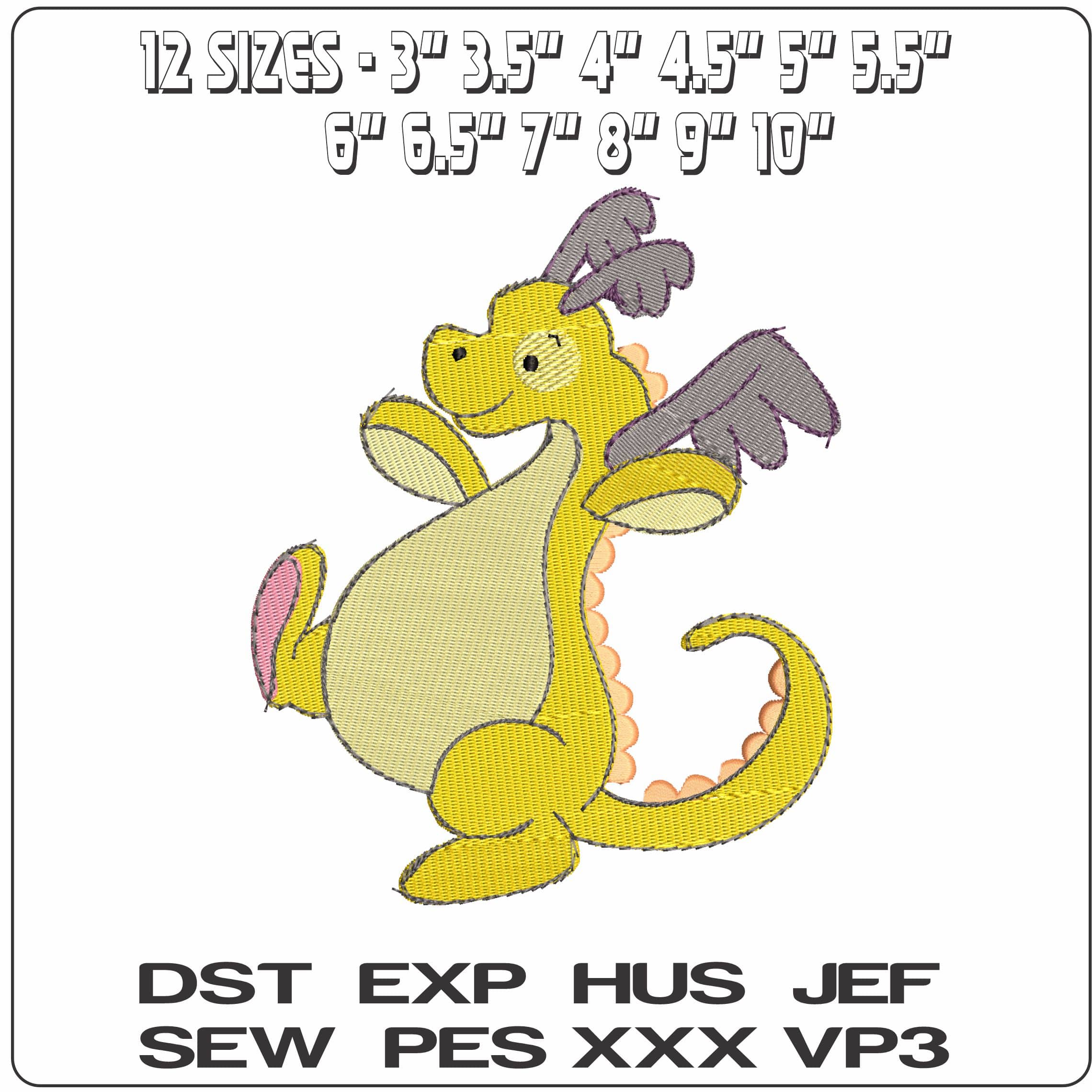DaringDragons8 - Elegant embroidery design file - instant download — view 2