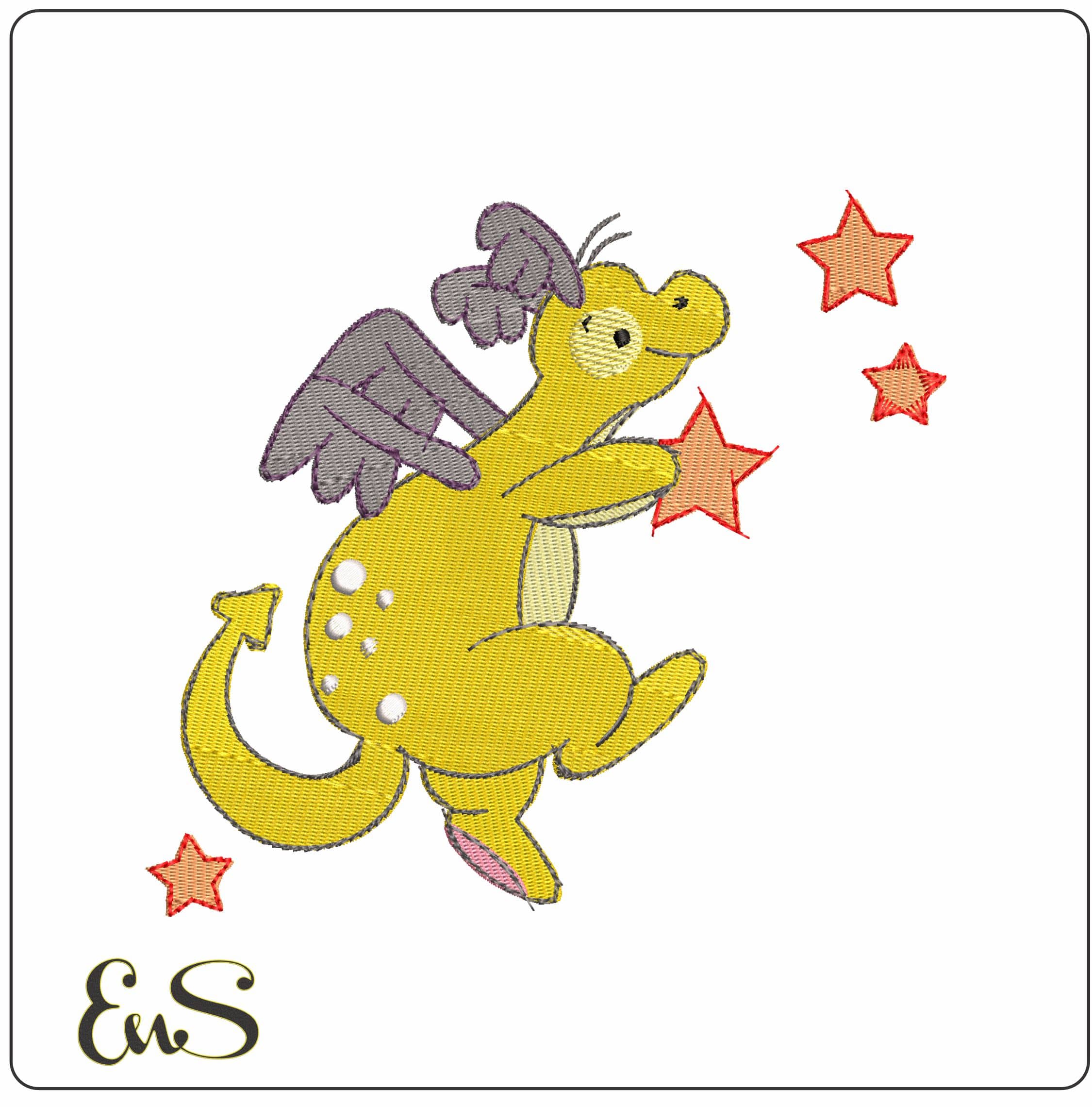 DaringDragons10 - Elegant embroidery design file - instant download