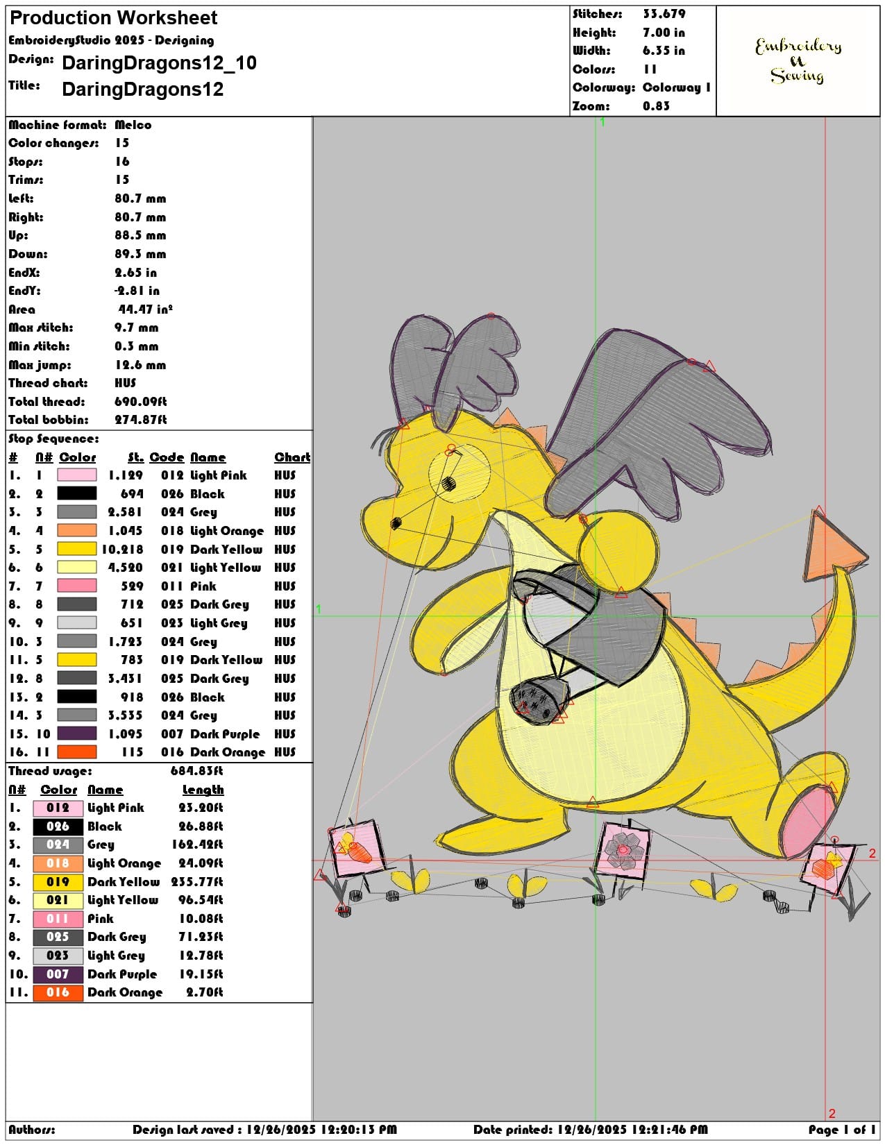 DaringDragons12 - Elegant embroidery design file - instant download — view 3