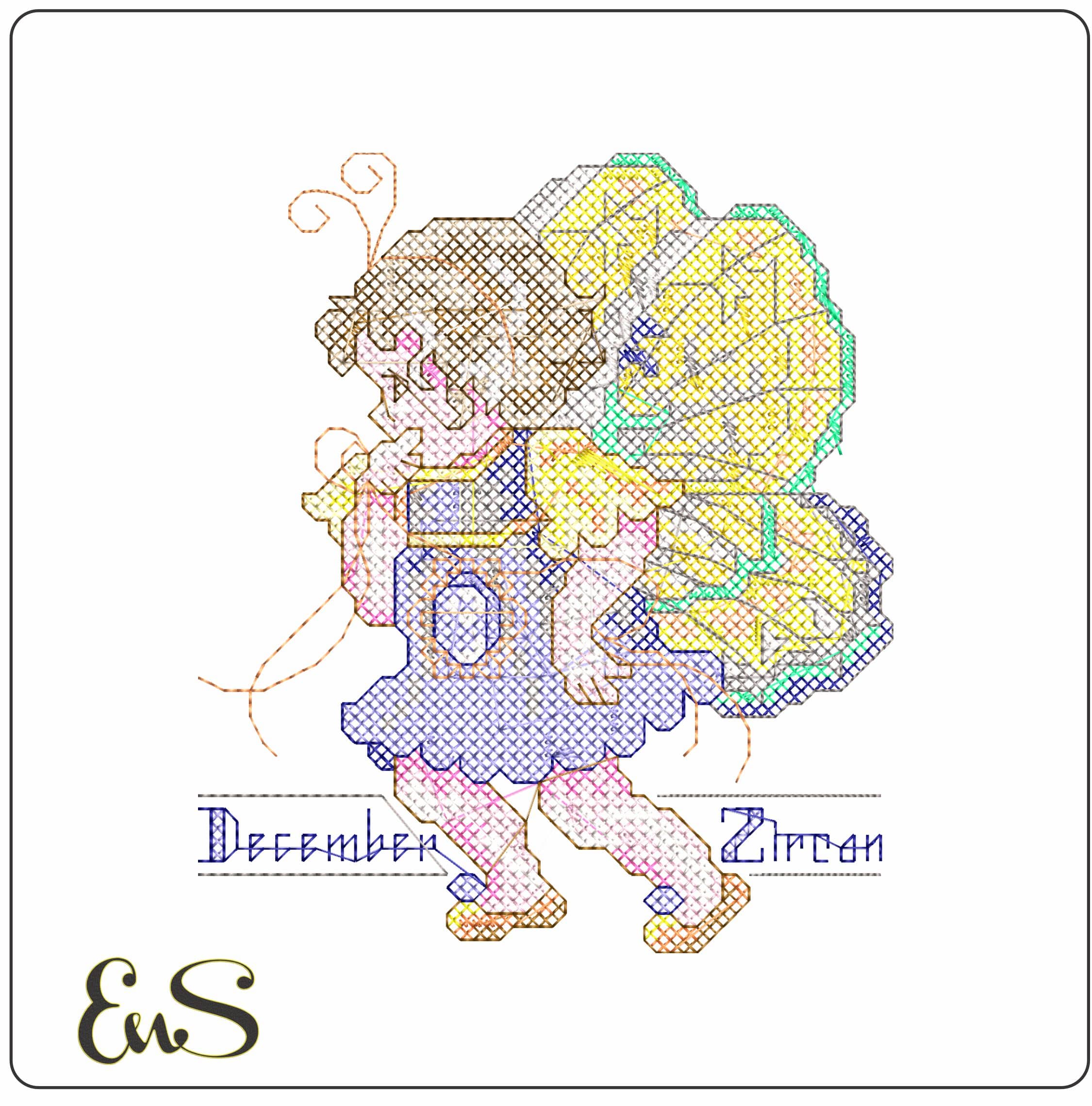 Dec Zircon 3 - Elegant embroidery design file - instant download