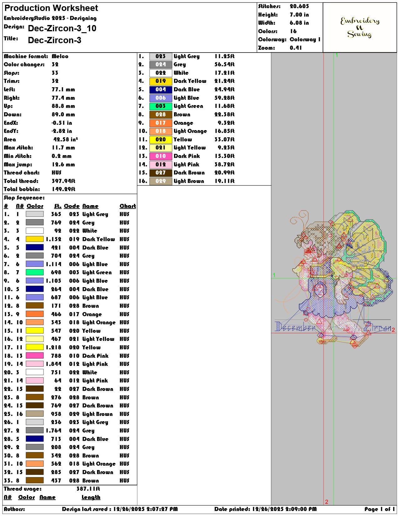 Dec Zircon 3 - Elegant embroidery design file - instant download — view 3