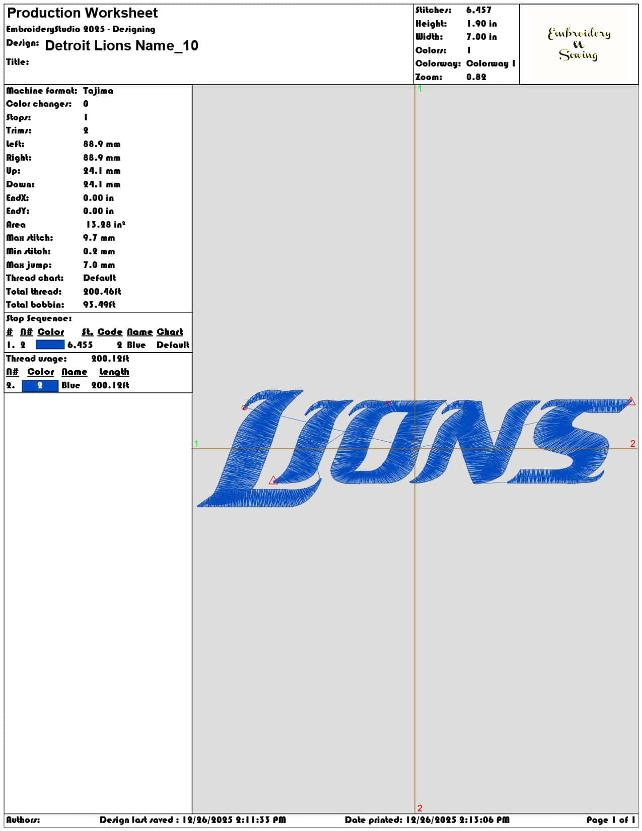 Detroit Lions Name - Elegant embroidery design file - instant download — view 3