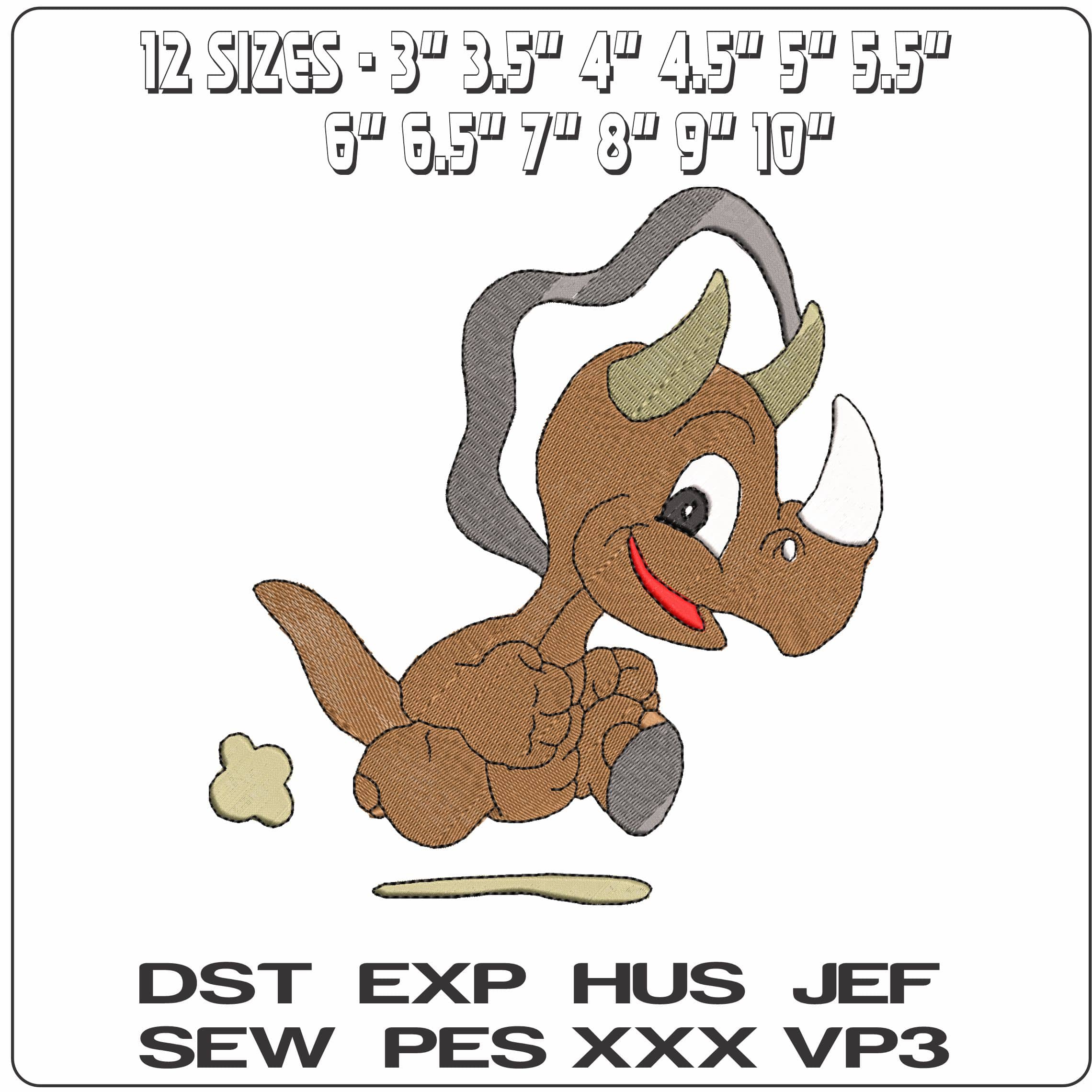 dinosaurio - Elegant embroidery design file - instant download — view 2