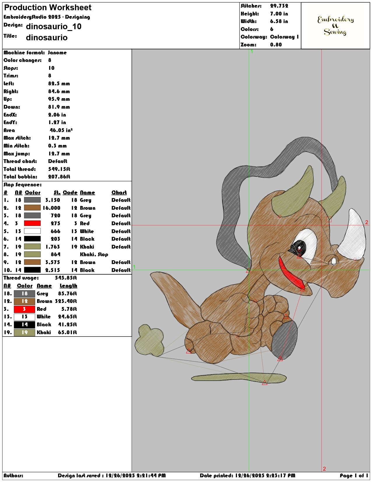 dinosaurio - Elegant embroidery design file - instant download — view 3