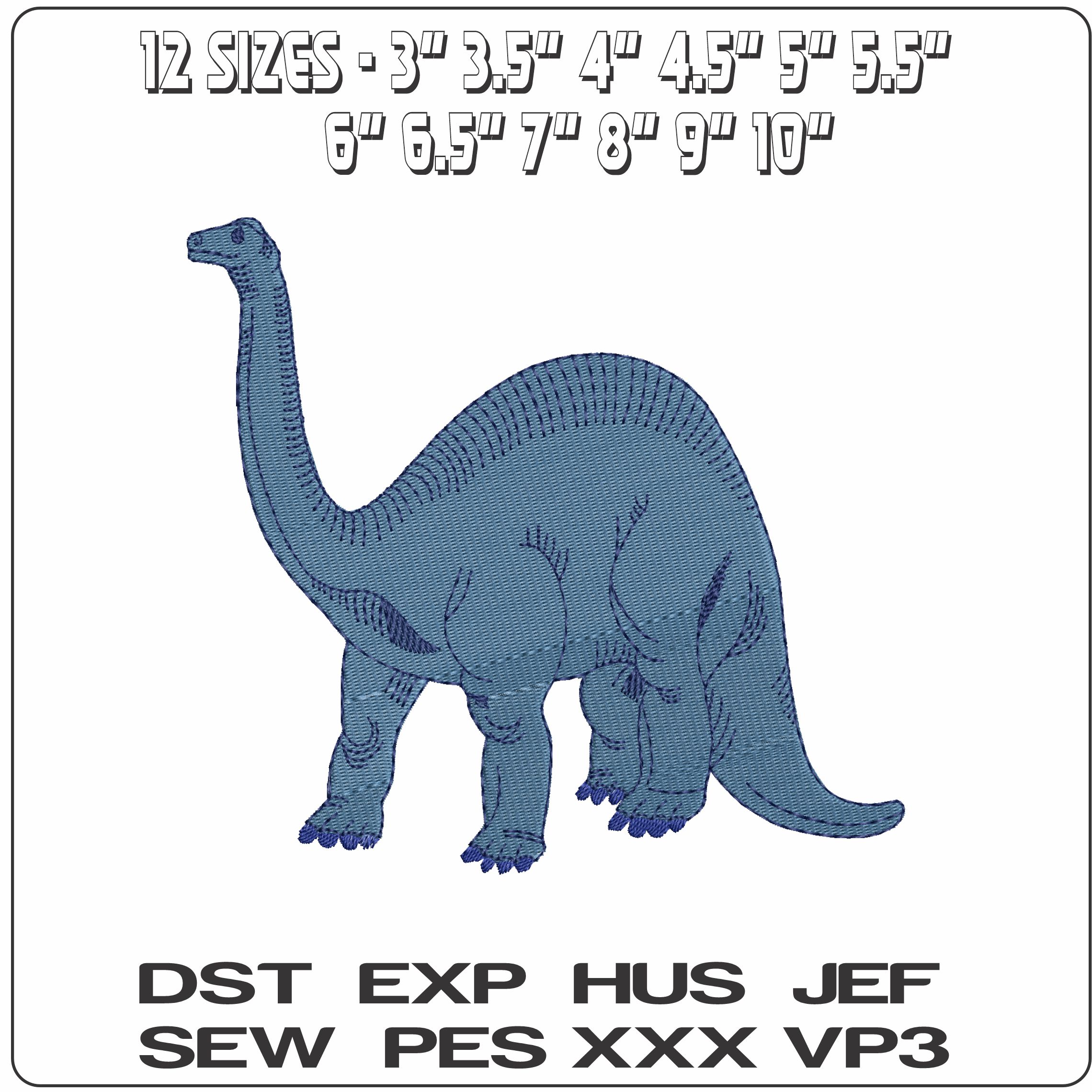 Diplodocus - Elegant embroidery design file - instant download — view 2