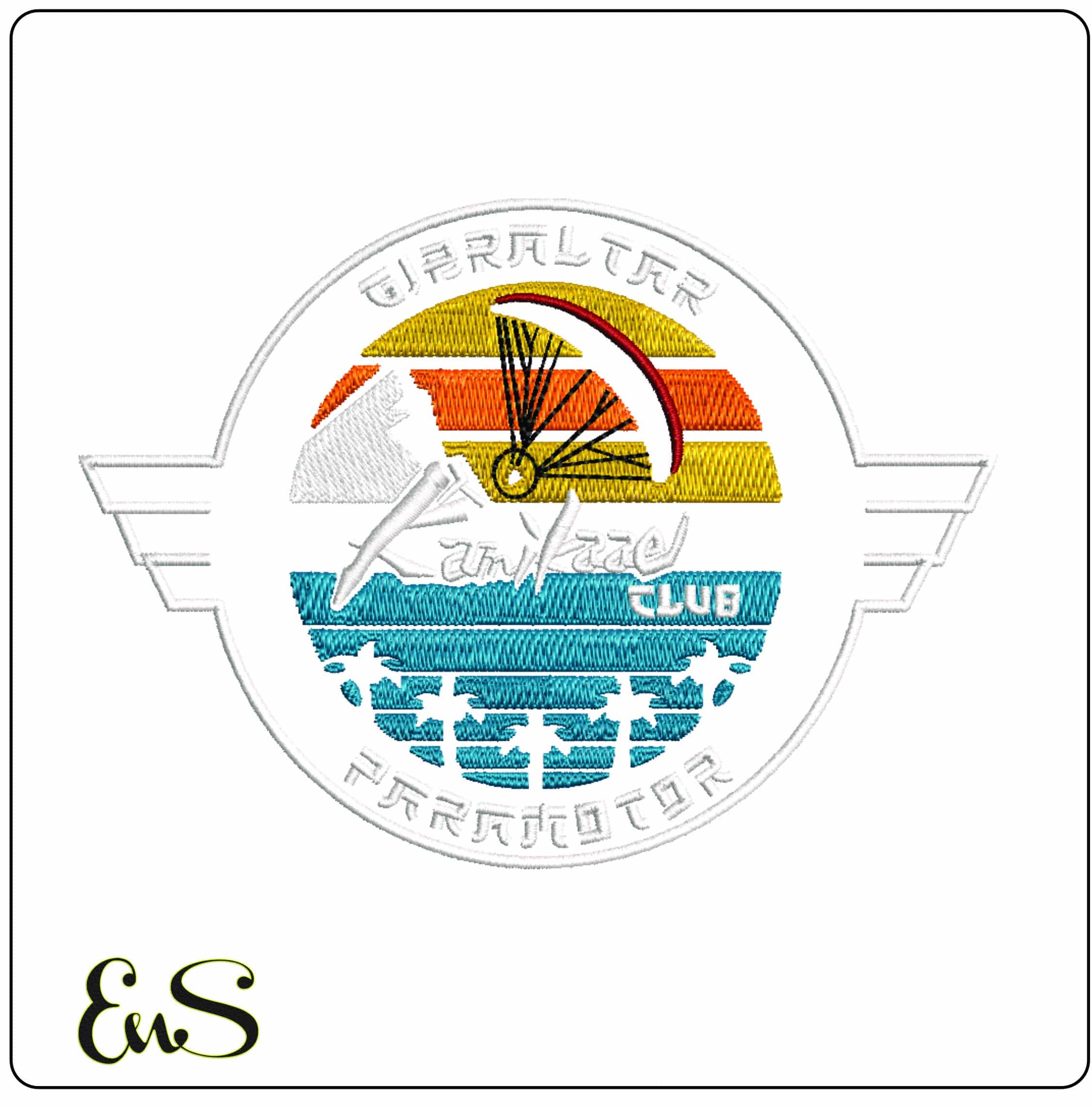 Kamikaze Paragliding - Elegant embroidery design file - instant download — view 6