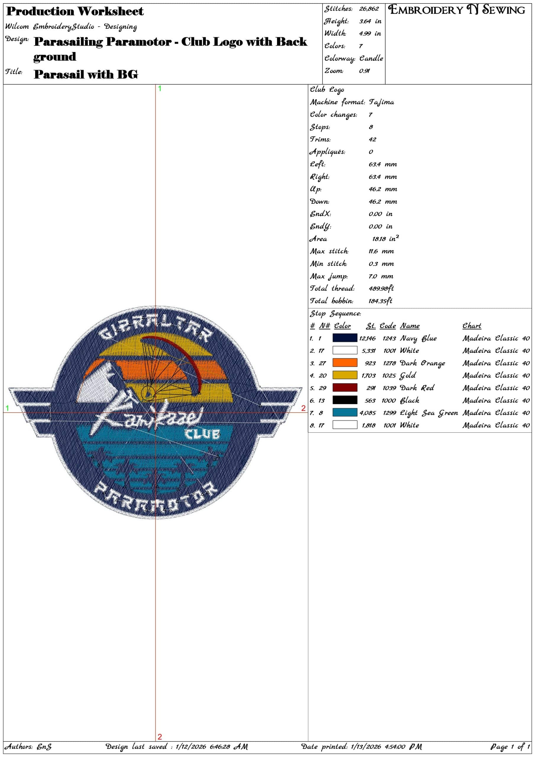 Kamikaze Paragliding - Elegant embroidery design file - instant download — view 4