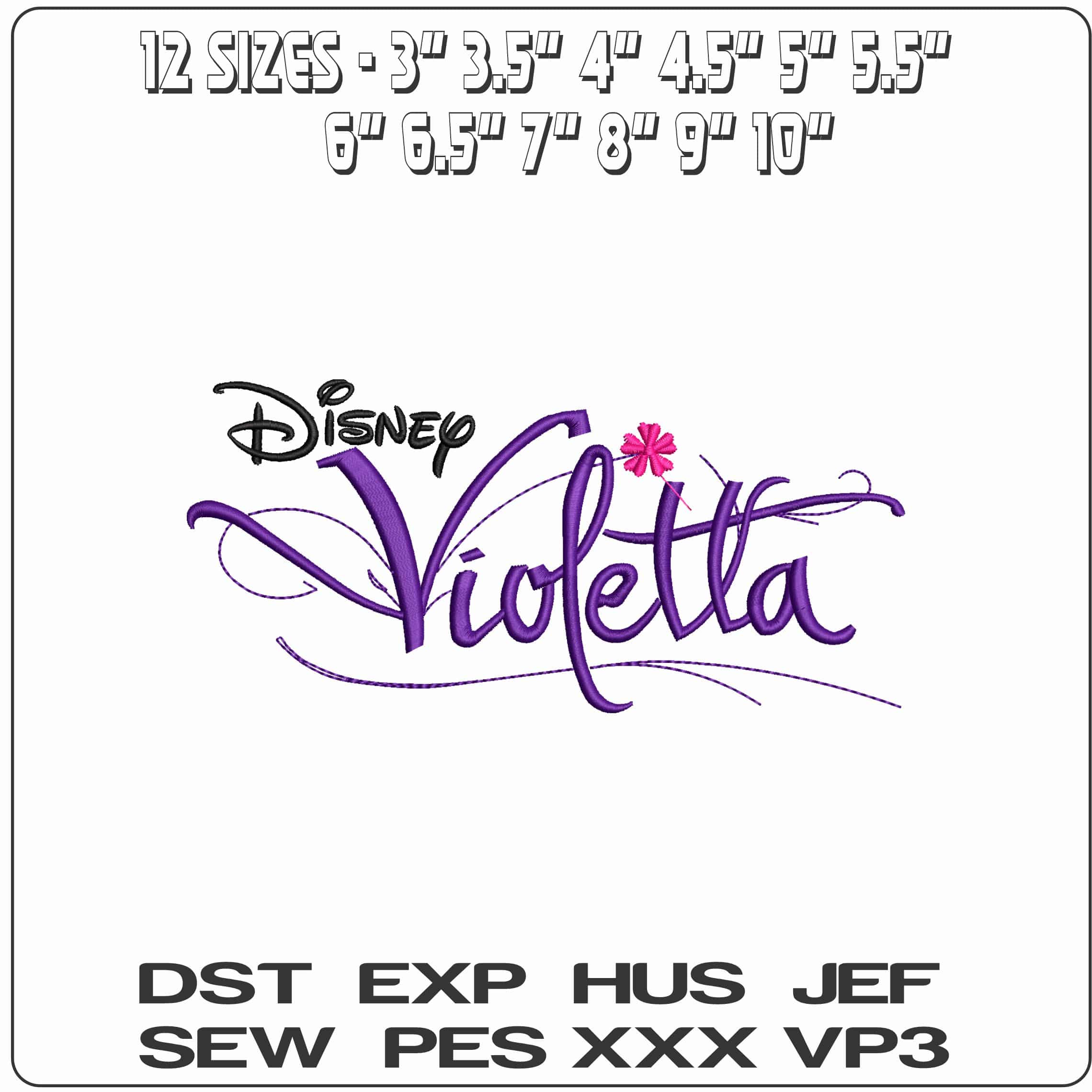 Disney Violetta Logo - Elegant embroidery design file - instant download — view 2