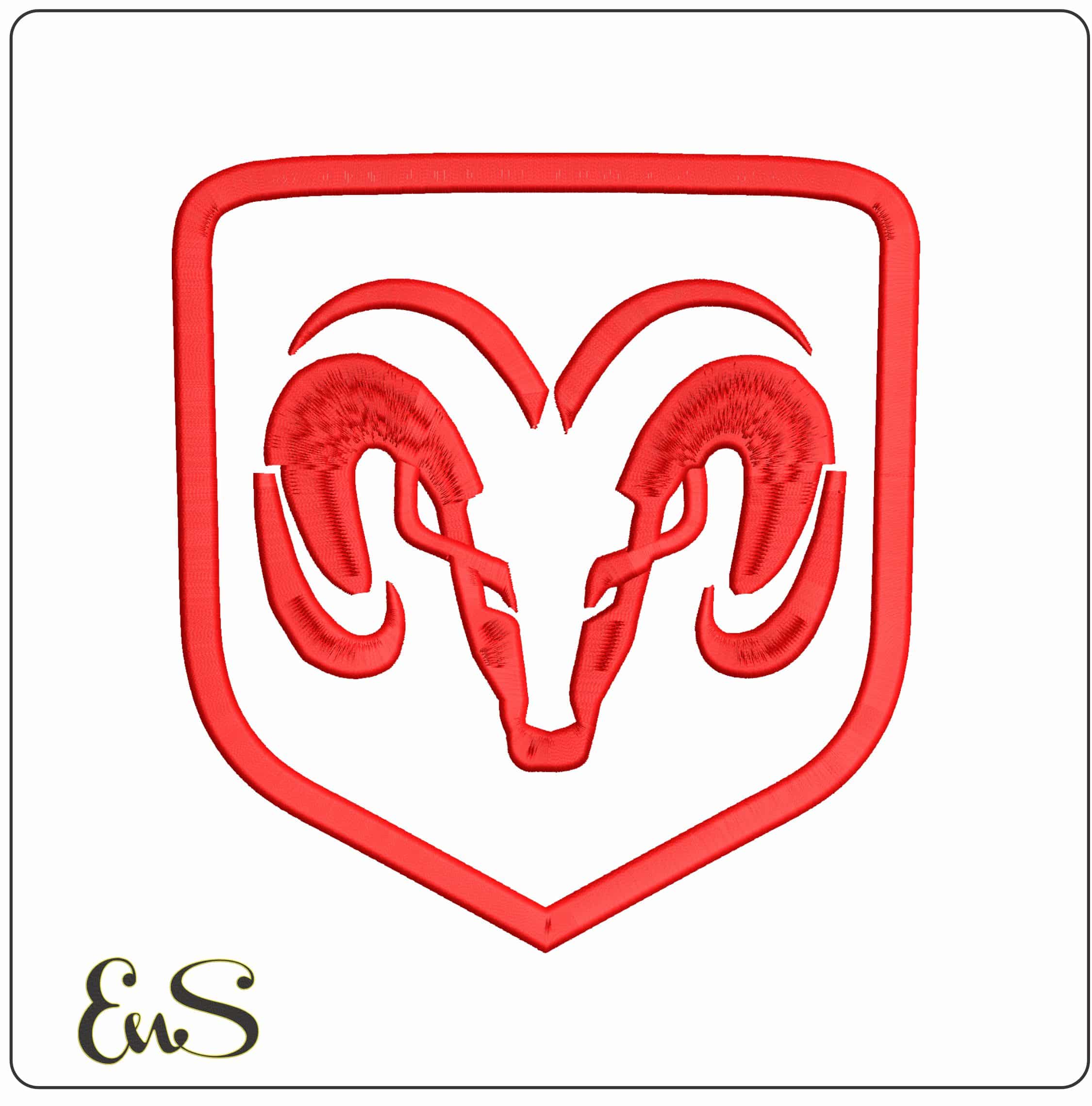 Dodge Ram - Elegant embroidery design file - instant download