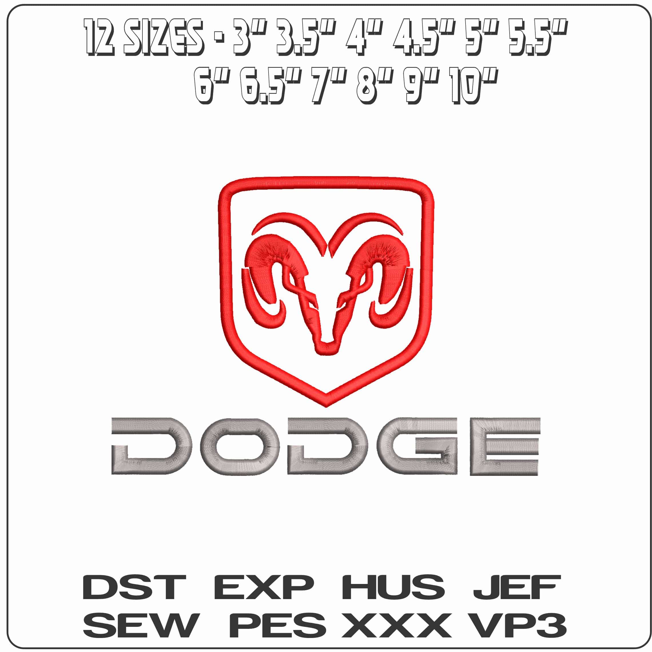 Dodge Ram with Name - Elegant embroidery design file - instant download — view 2