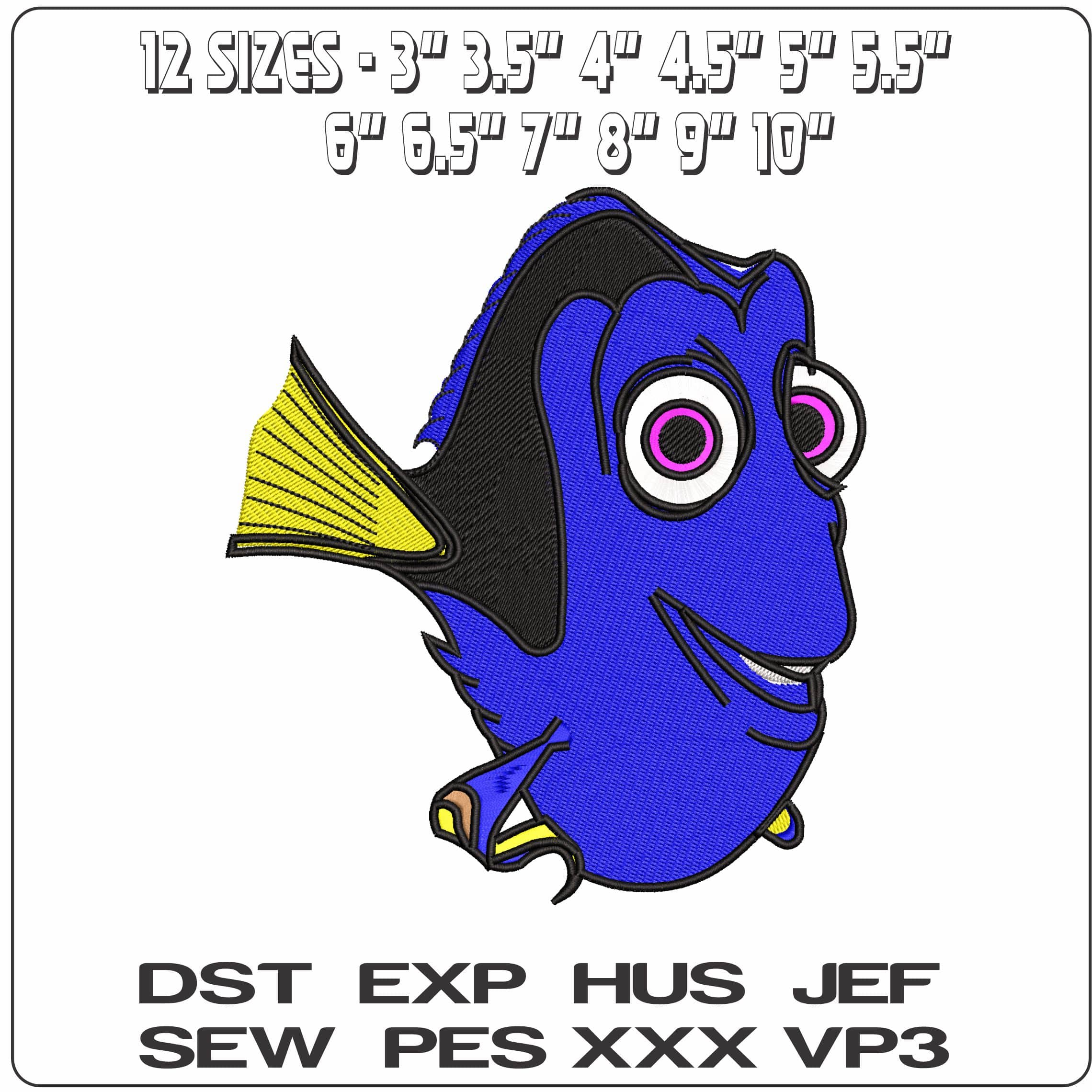 Dory Finding Nemo - Elegant embroidery design file - instant download — view 2