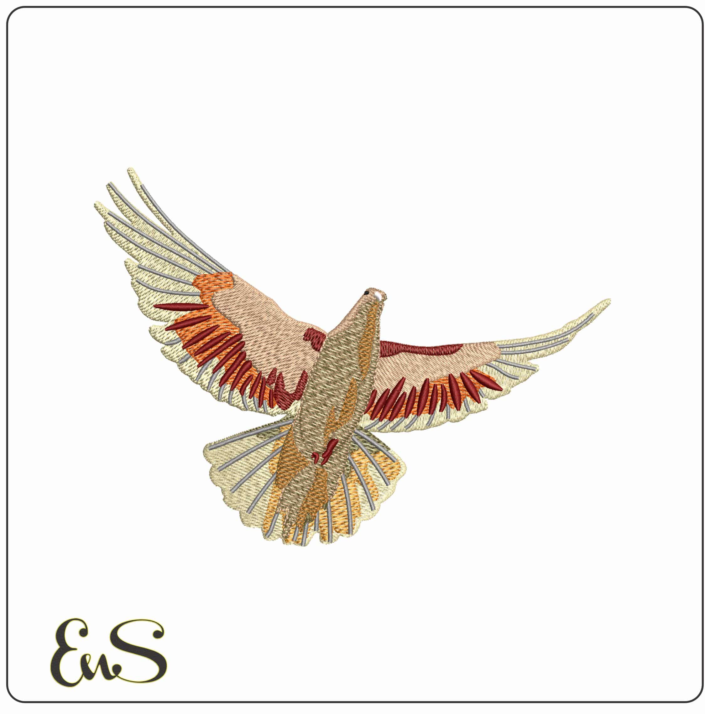 Dove of Peace - Elegant embroidery design file - instant download