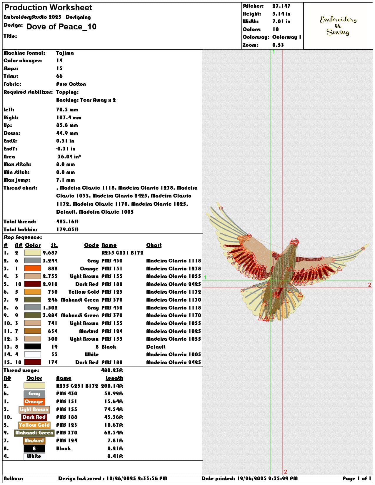 Dove of Peace - Elegant embroidery design file - instant download — view 3