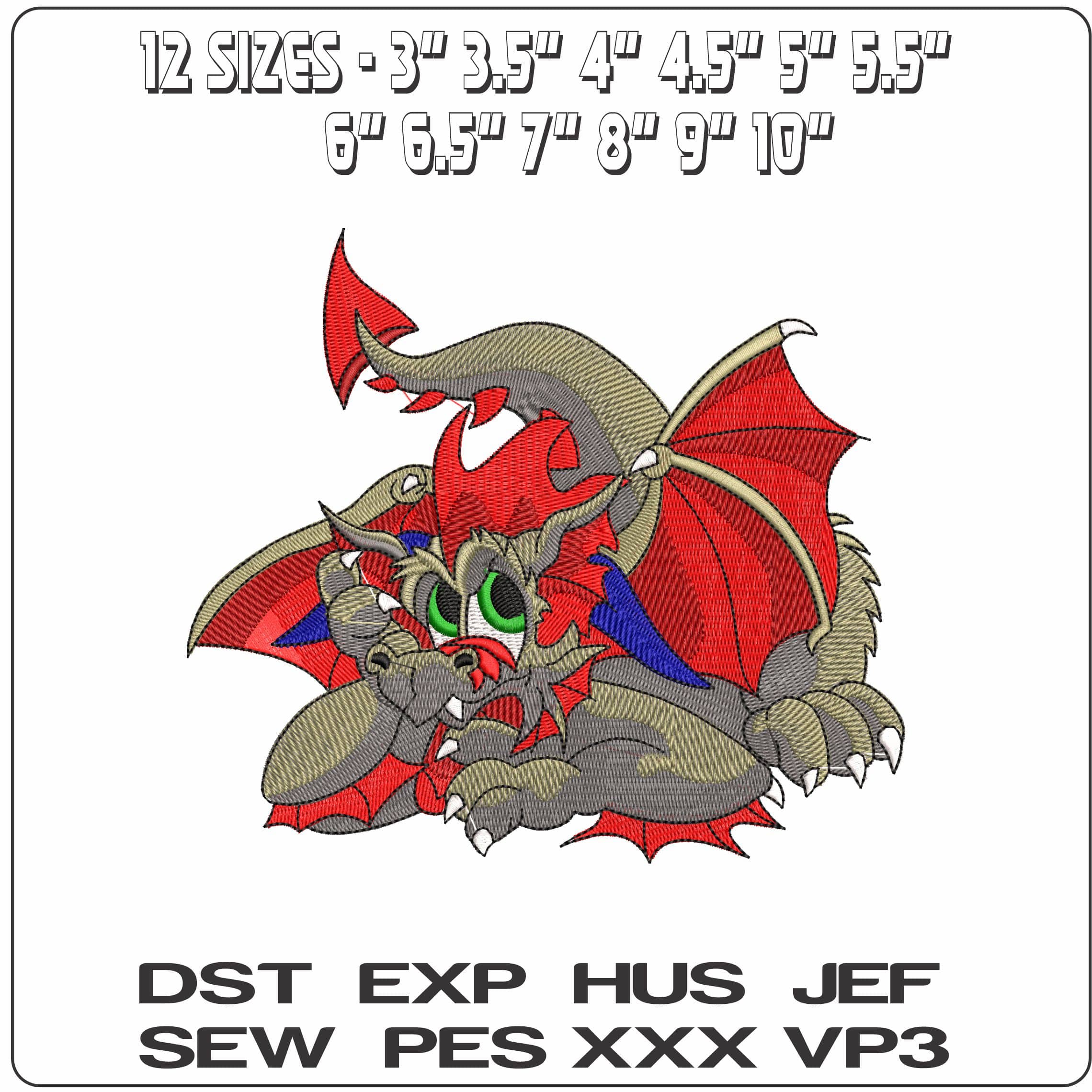 Draak - Elegant embroidery design file - instant download — view 2