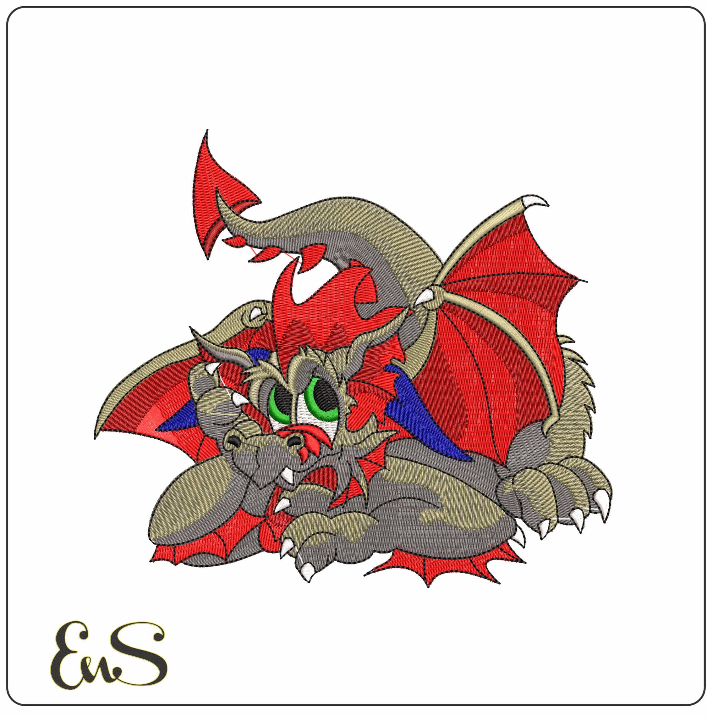 Draak - Elegant embroidery design file - instant download
