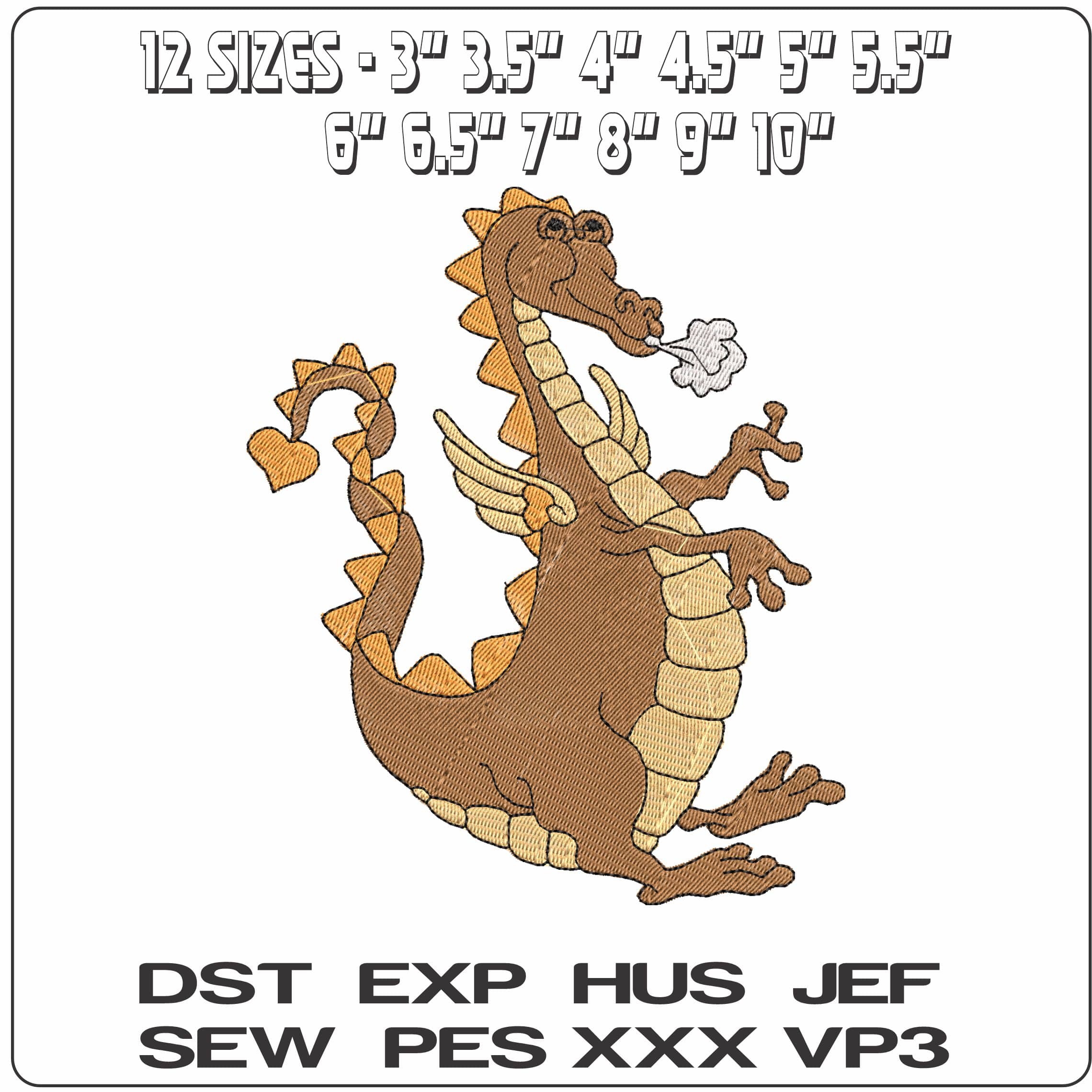DRAGONL - Elegant embroidery design file - instant download — view 2
