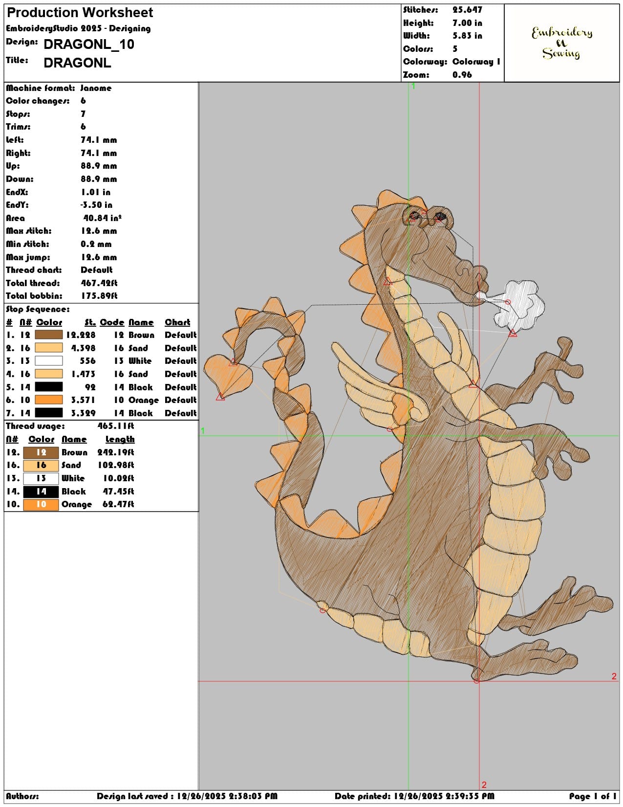 DRAGONL - Elegant embroidery design file - instant download — view 3