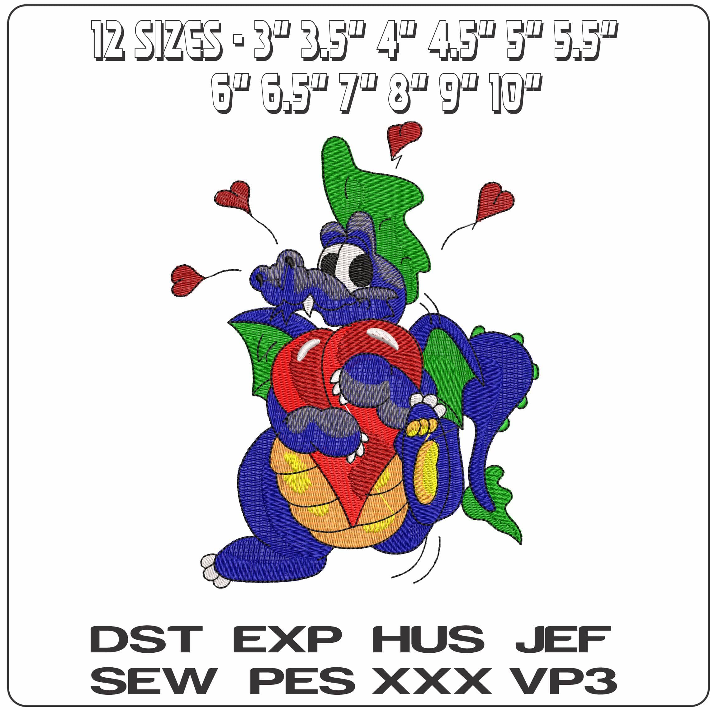 DragonLove - Elegant embroidery design file - instant download — view 2