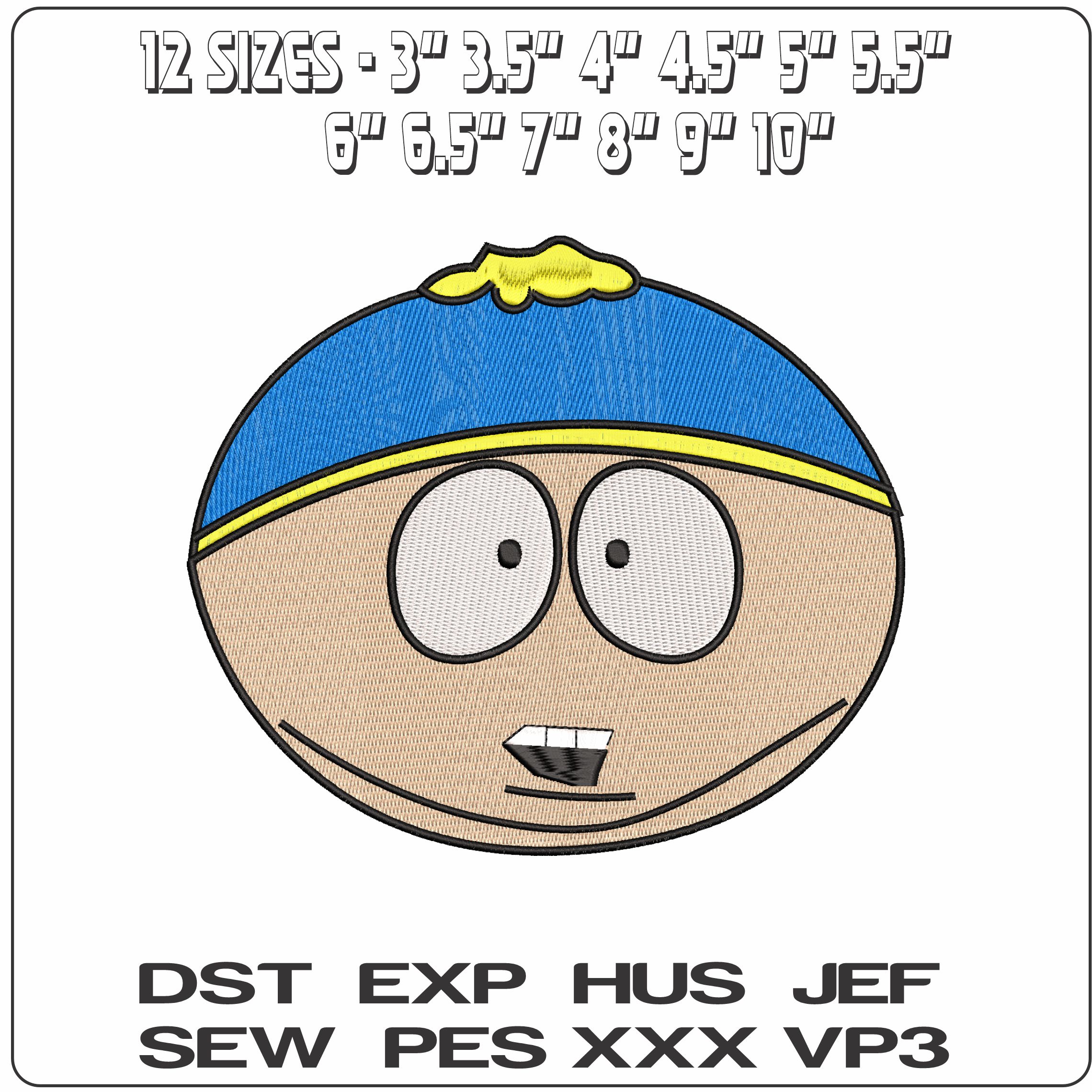 Eric Cartman South Park  - Elegant embroidery design file - instant download — view 2