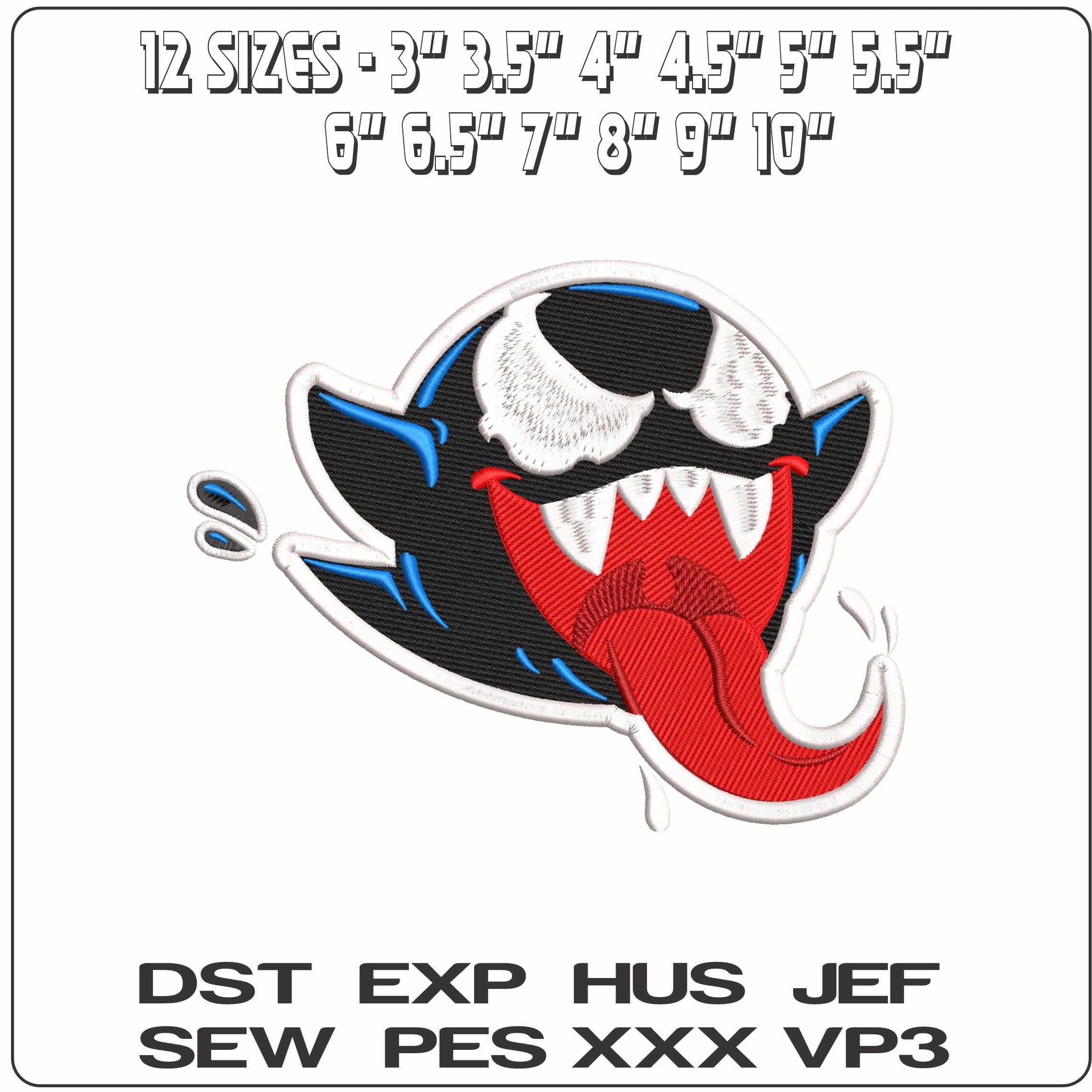 Fantasma Venom Marvel Comic  - Elegant embroidery design file - instant download — view 2