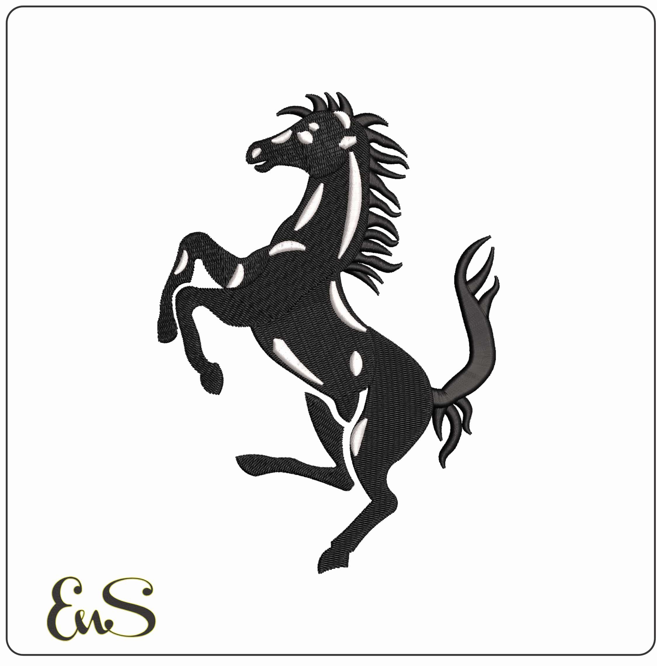 Ferrari Horse  - Elegant embroidery design file - instant download