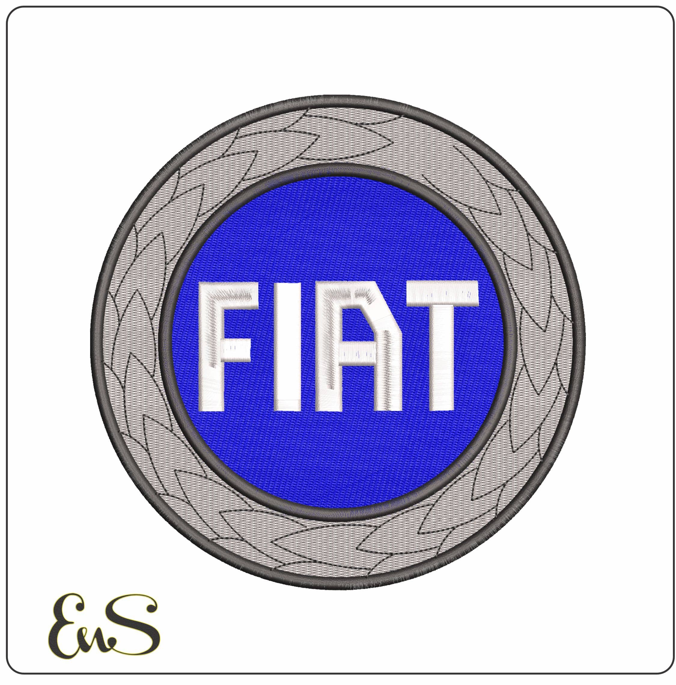 Fiat with Laurel  - Elegant embroidery design file - instant download