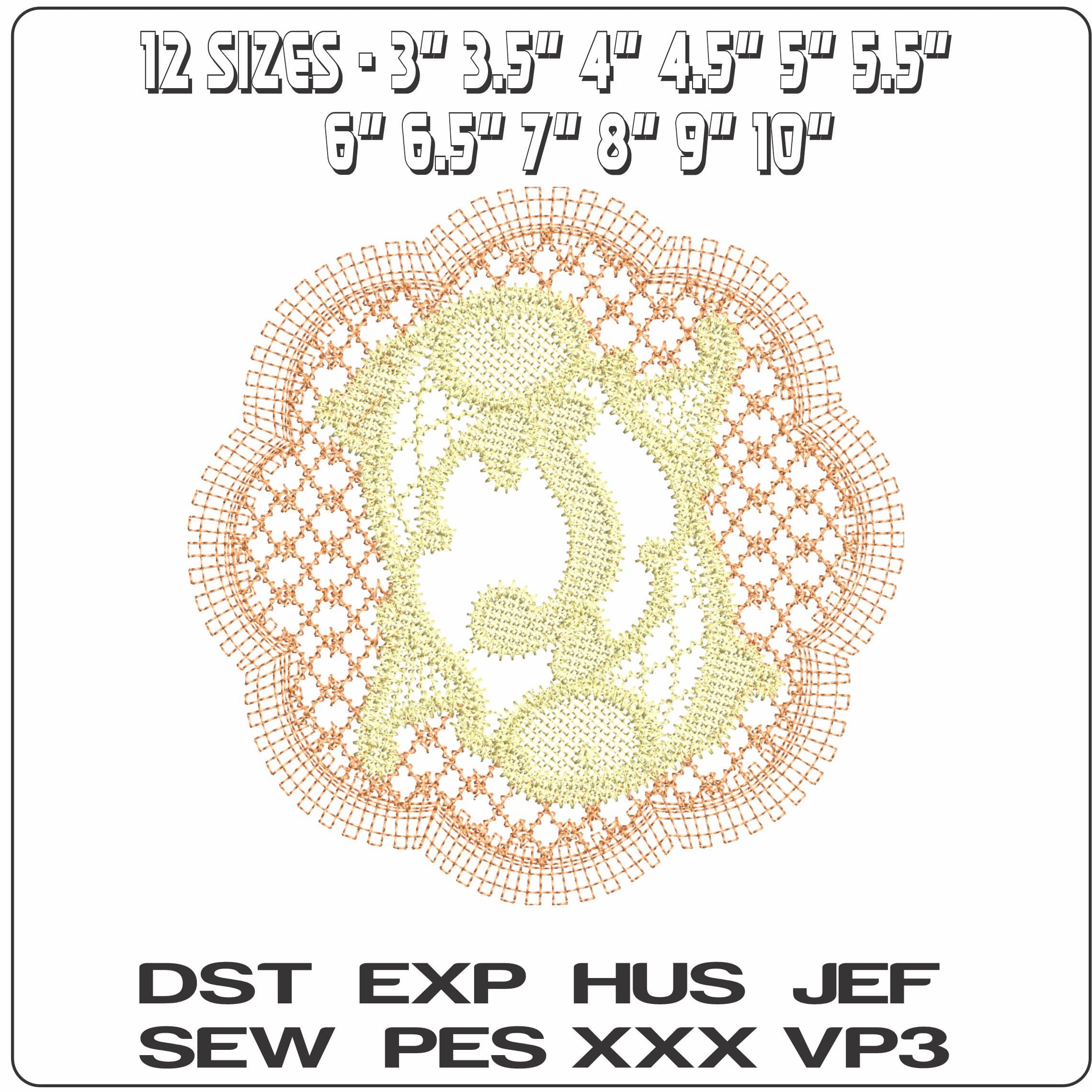 Fishes L  - Elegant embroidery design file - instant download — view 2