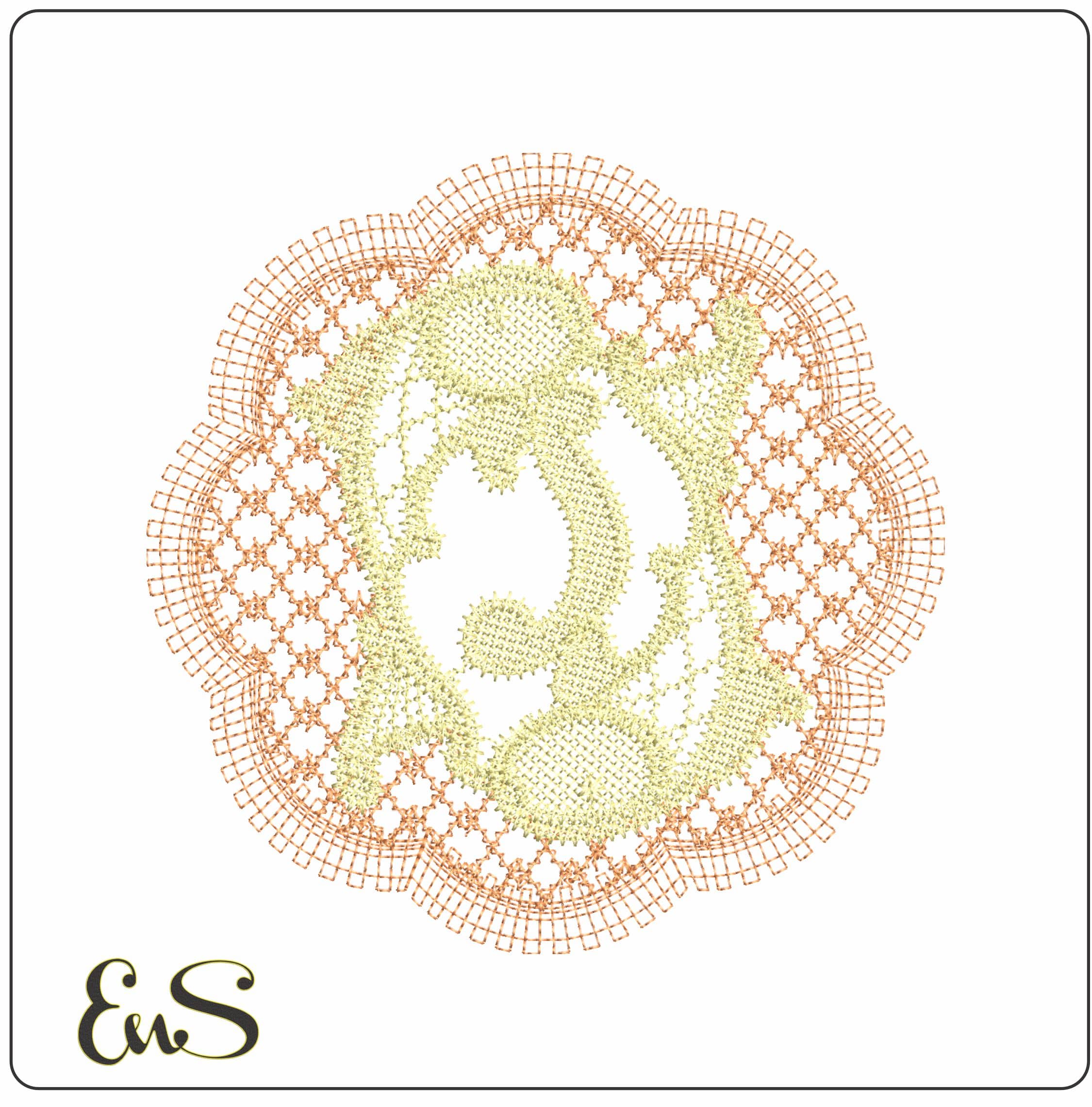 Fishes L  - Elegant embroidery design file - instant download