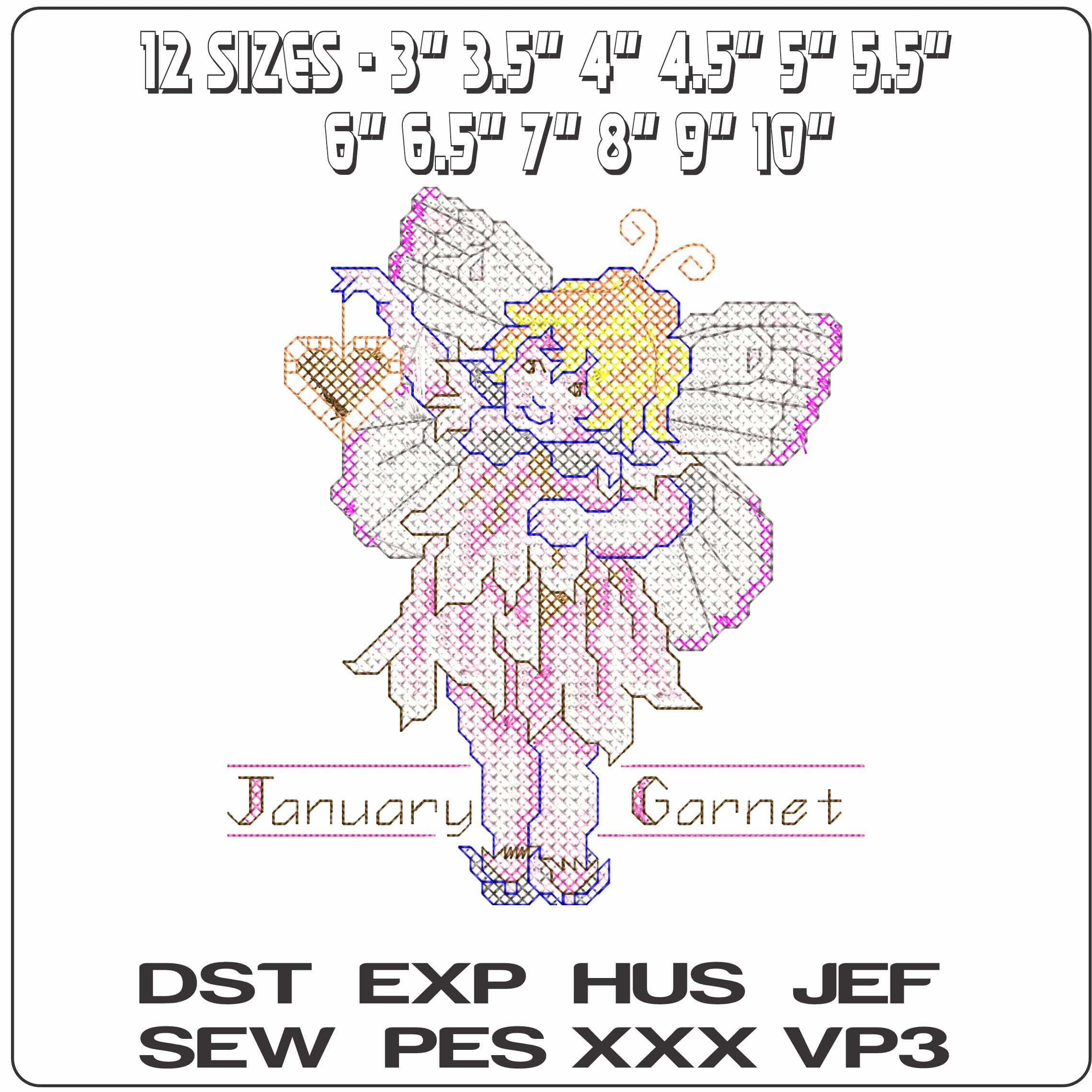 Garnet Jan  - Elegant embroidery design file - instant download — view 2