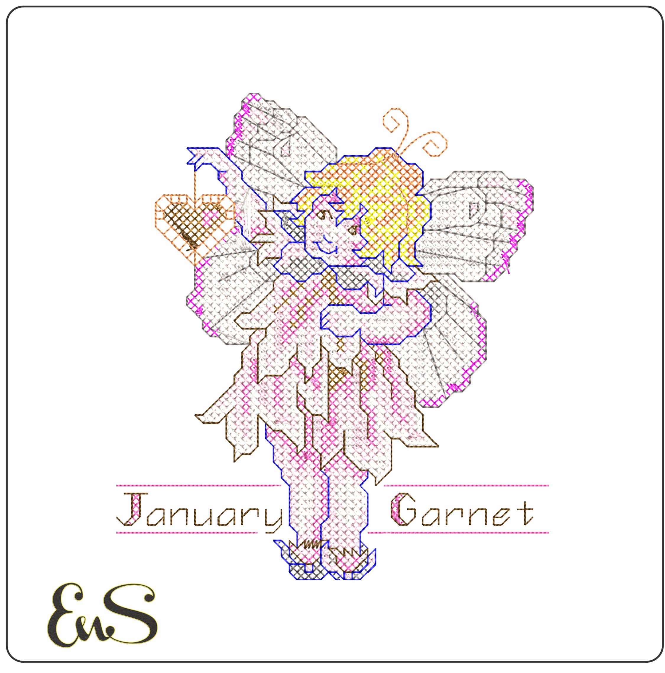 Garnet Jan  - Elegant embroidery design file - instant download