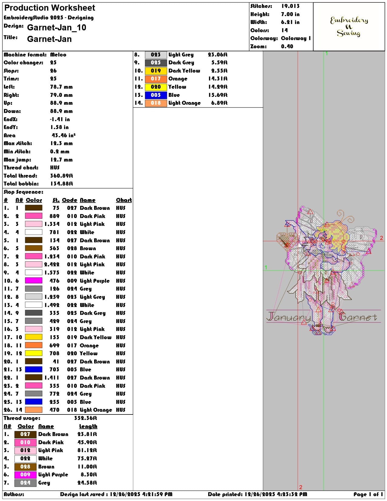Garnet Jan  - Elegant embroidery design file - instant download — view 3