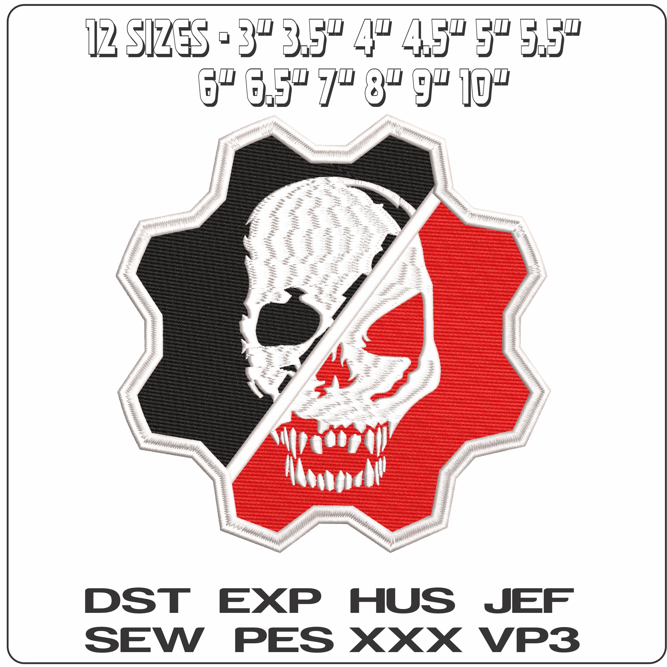 Gears Esports  - Elegant embroidery design file - instant download — view 2