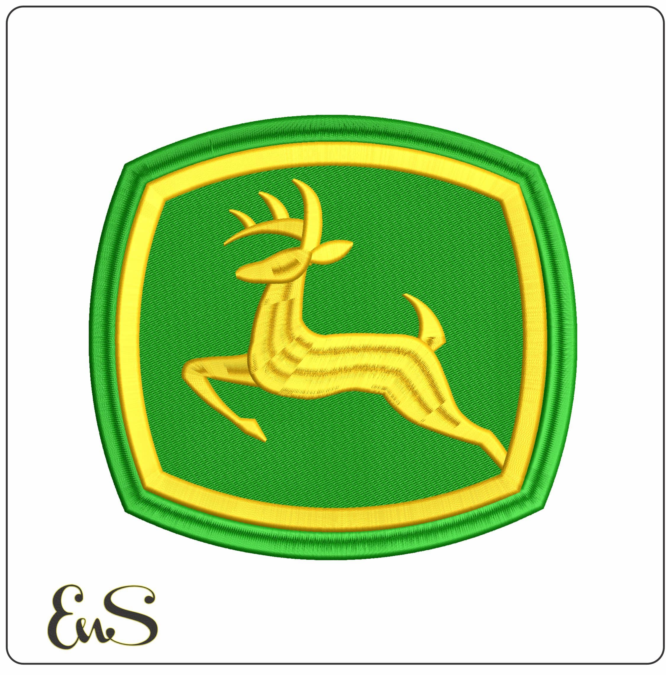 A John Deere 3D - Elegant embroidery design file - instant download