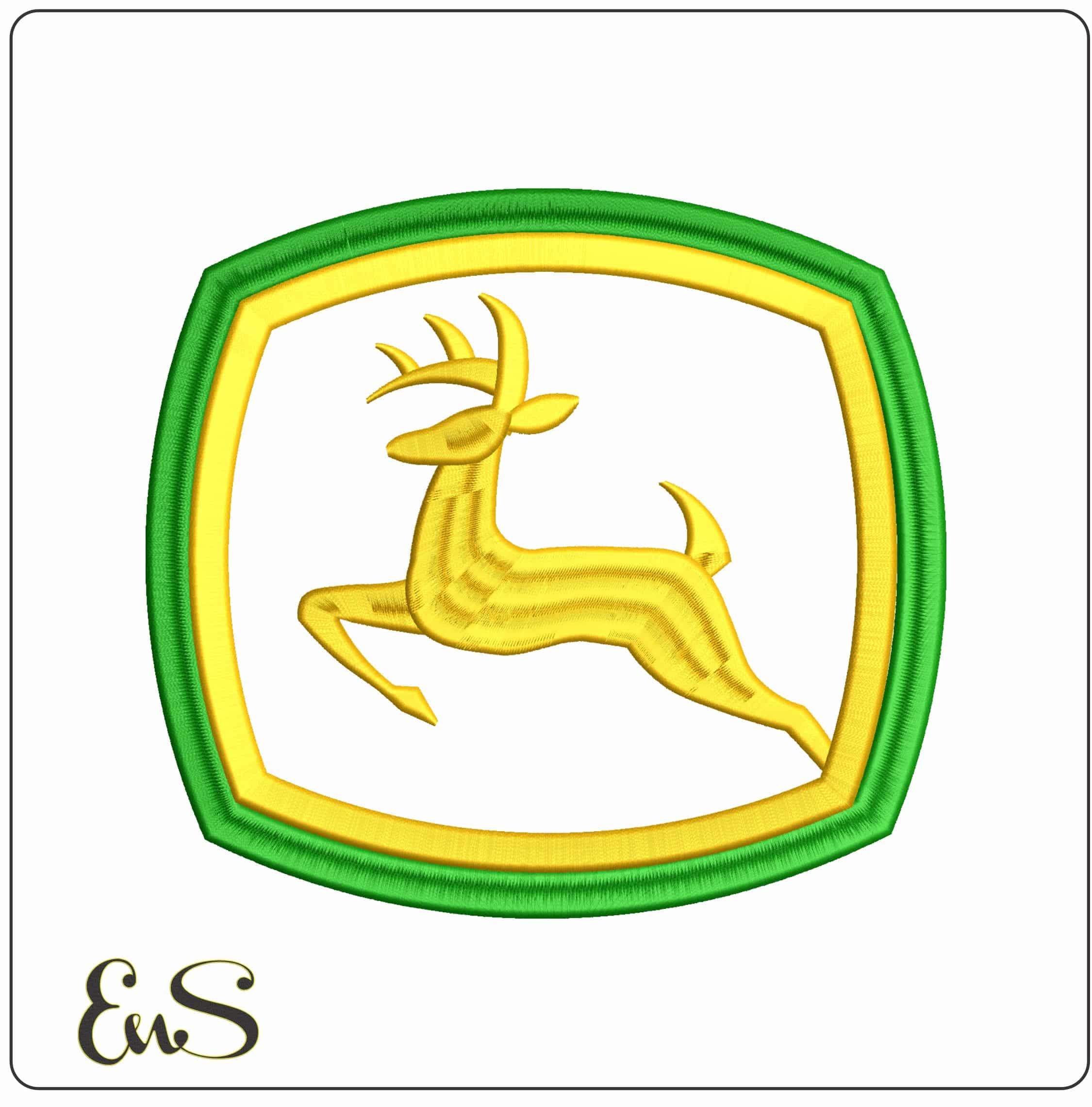 A John Deere 3D no Back Ground - Elegant embroidery design file - instant download