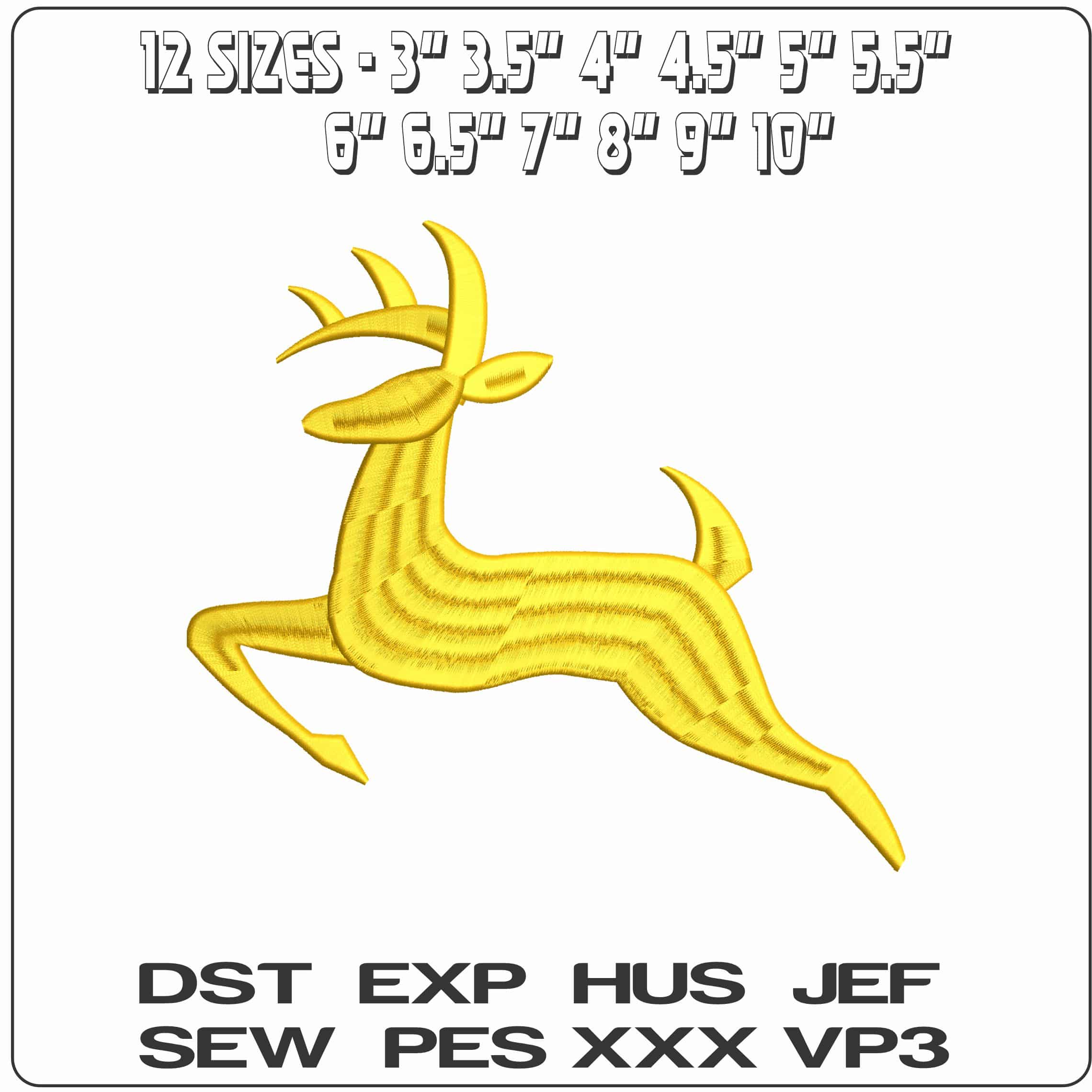 A John Deere Deer - Elegant embroidery design file - instant download — view 2